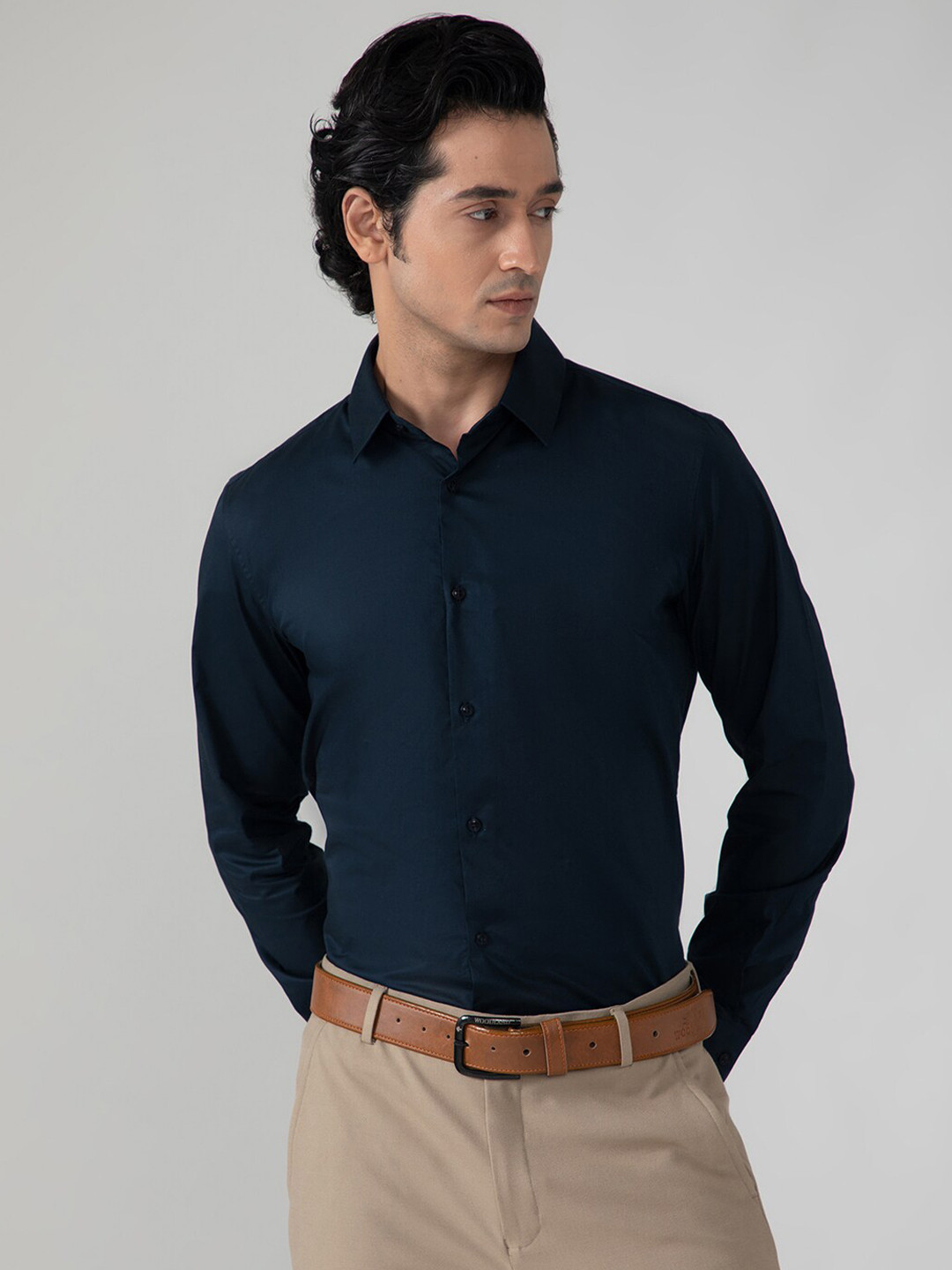 SUBTRACT Spread Collar Slim Fit Formal Shirt