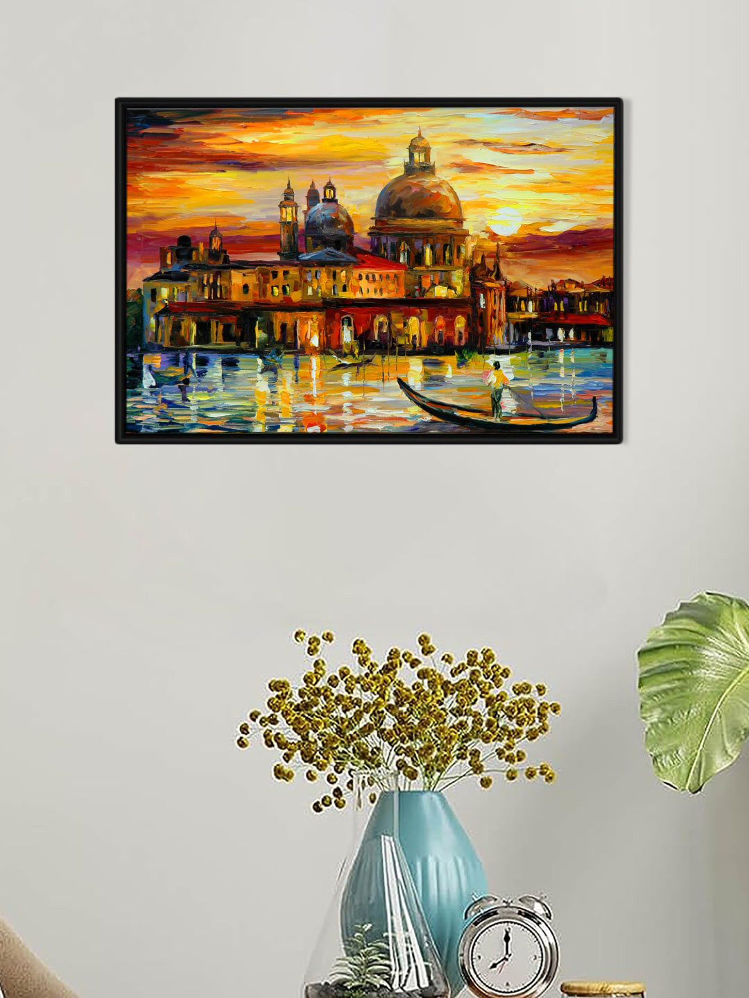 Art Street Black & Yellow The Grand Canal Of Venice Painting Wall Art