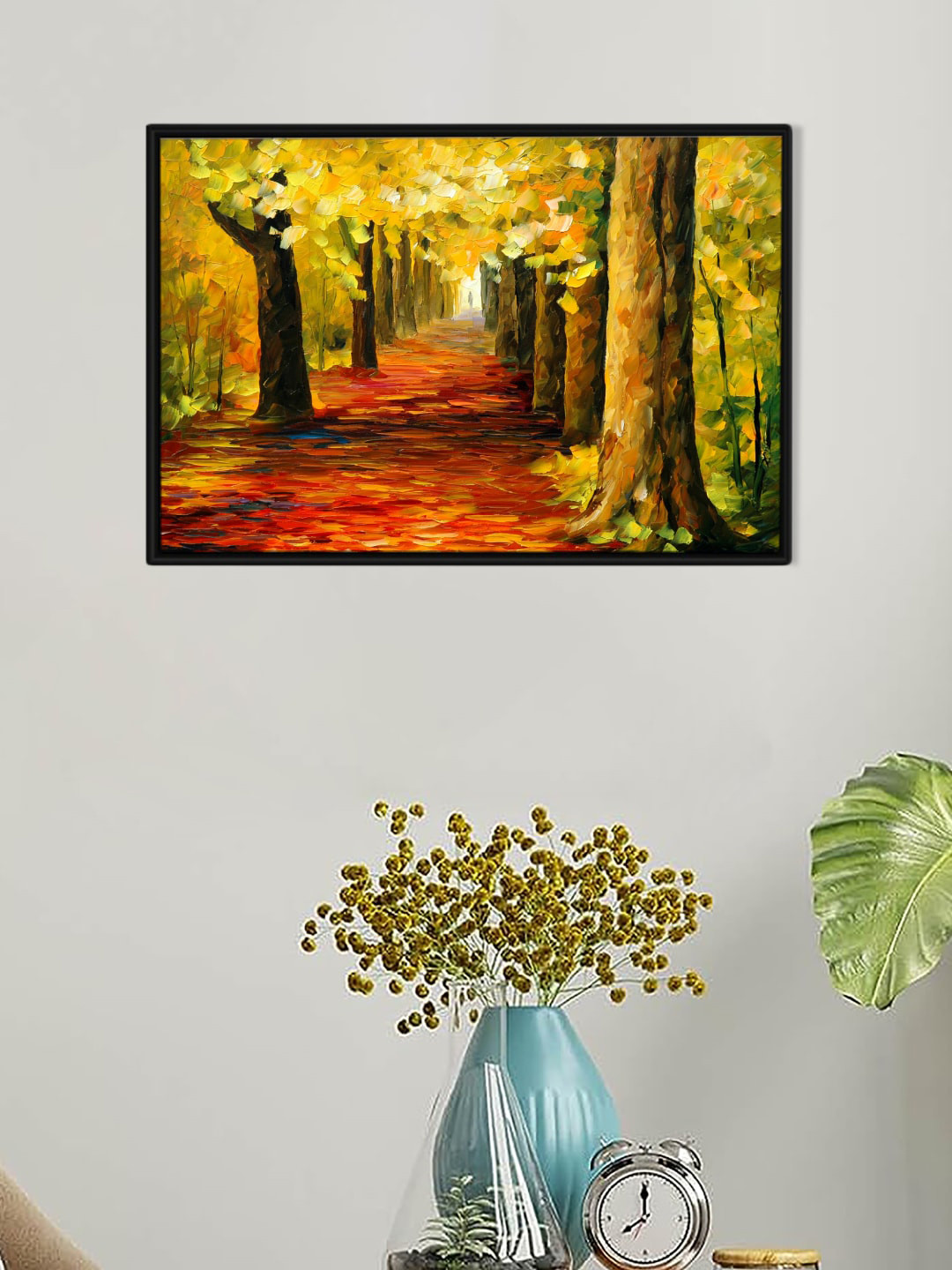 Art Street Orange-Coloured & Green Nature Landscape Painting Wall Art