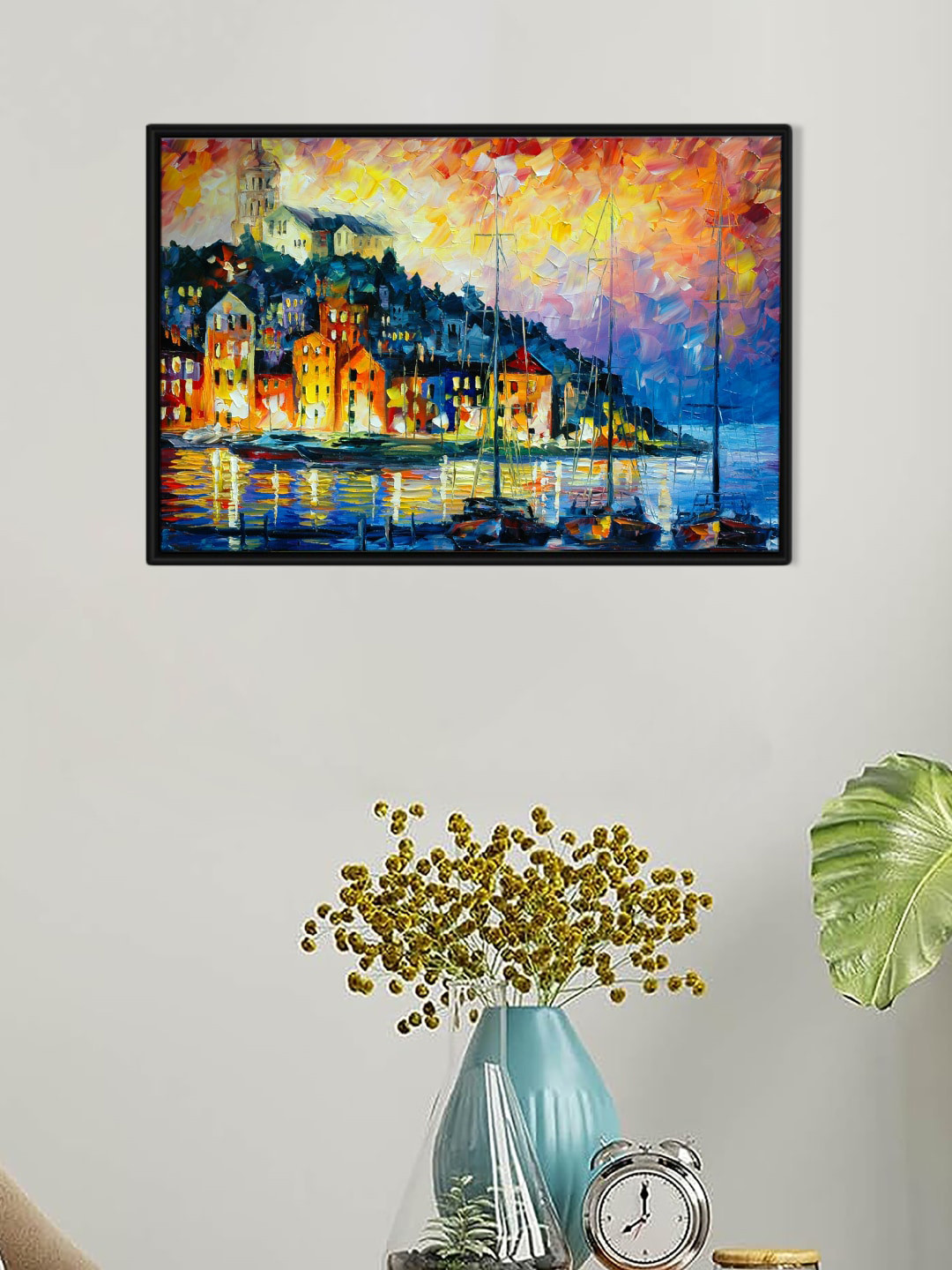 Art Street Blue & Black Abstract Framed Wall Art