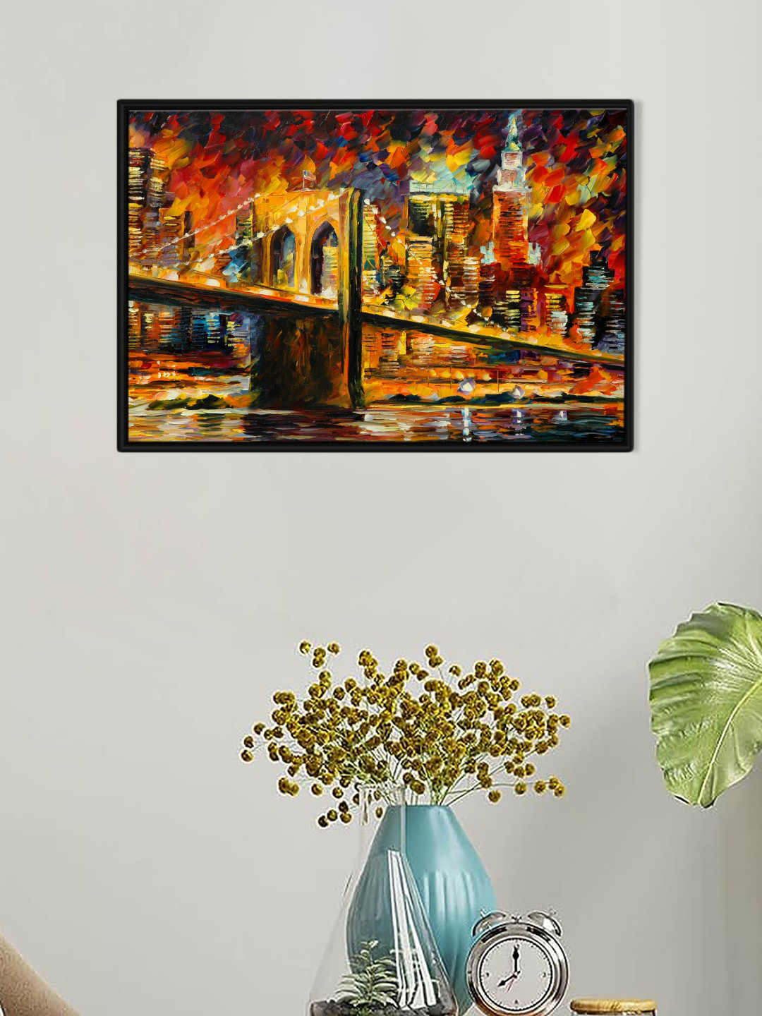 Art Street Black & Yellow Brooklyn Bridge Wall Art