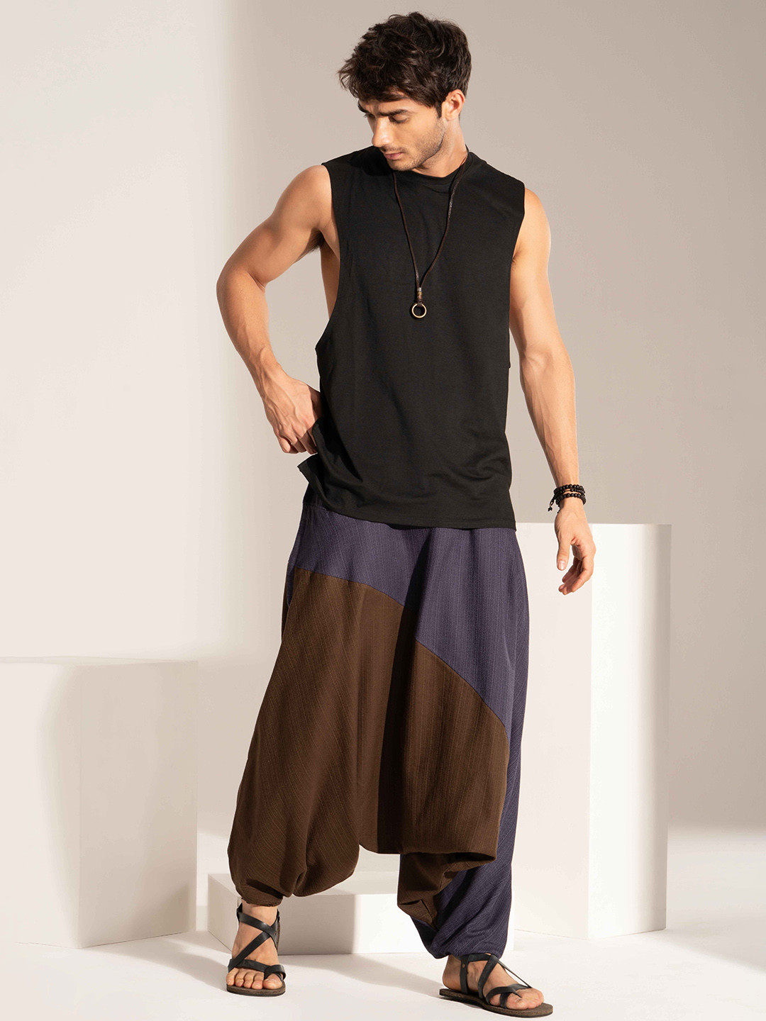 The Veshti Company Loose Fit Cotton Baggy Harem Pants