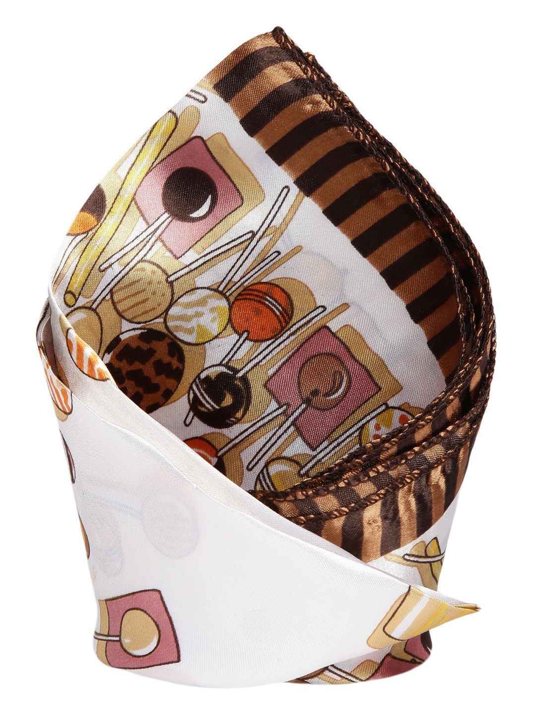 Alvaro Castagnino White Printed Pocket Square