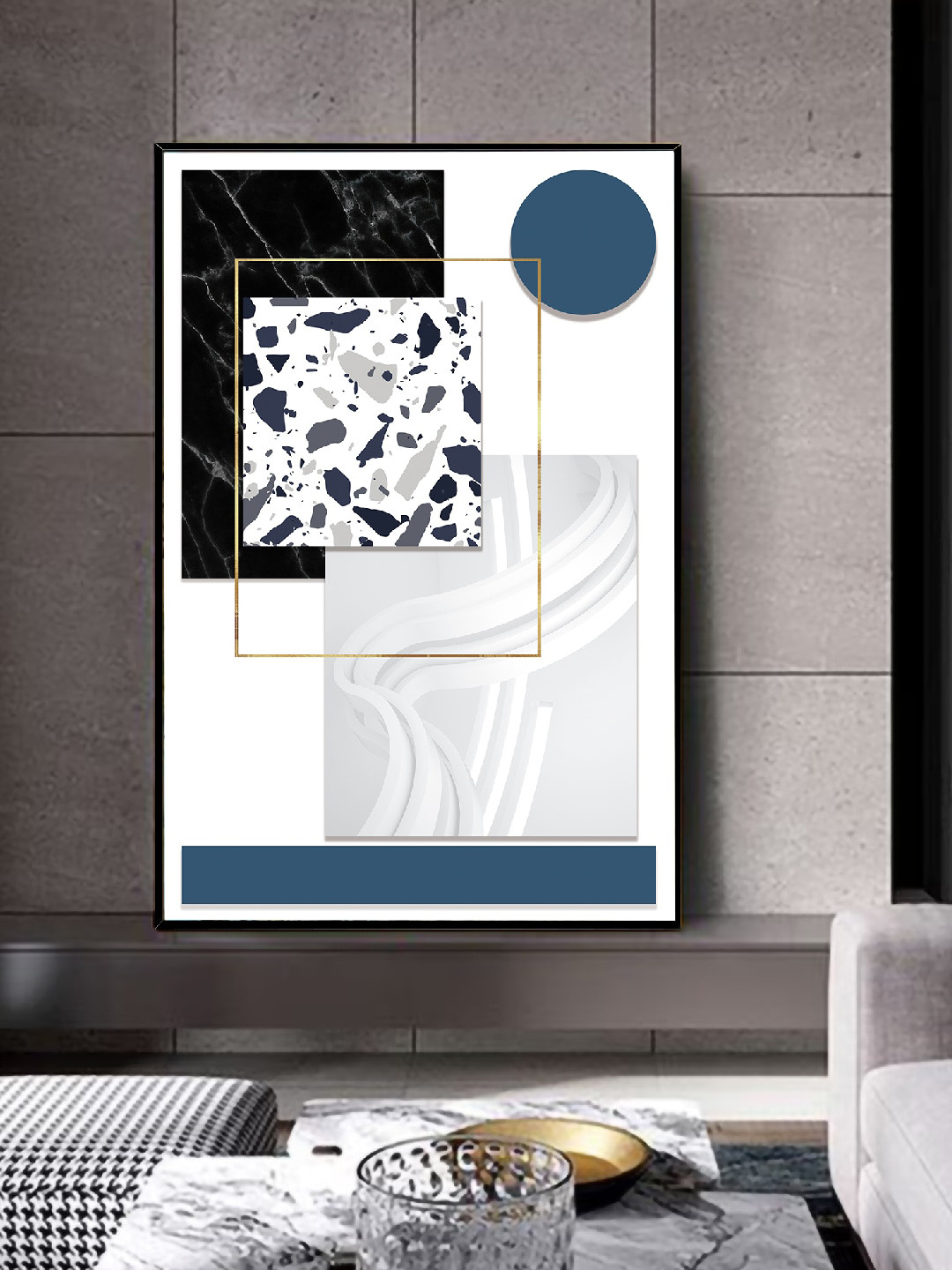 Art Street White & Grey Montreal Geometrical Shape Wall Art