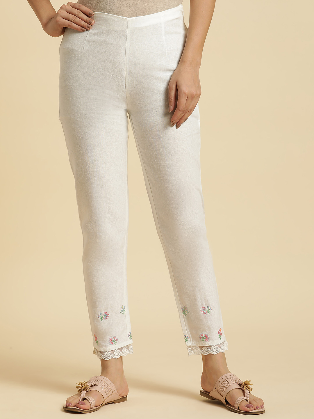 W Women Slim Fit Easy Wash Trousers