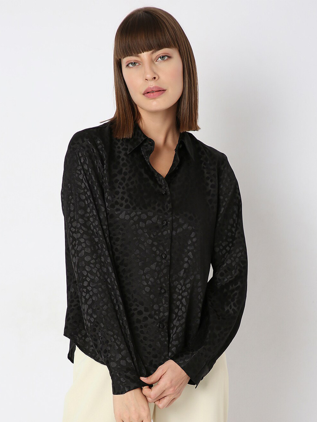 Vero Moda Self Design Polyester Casual Shirt