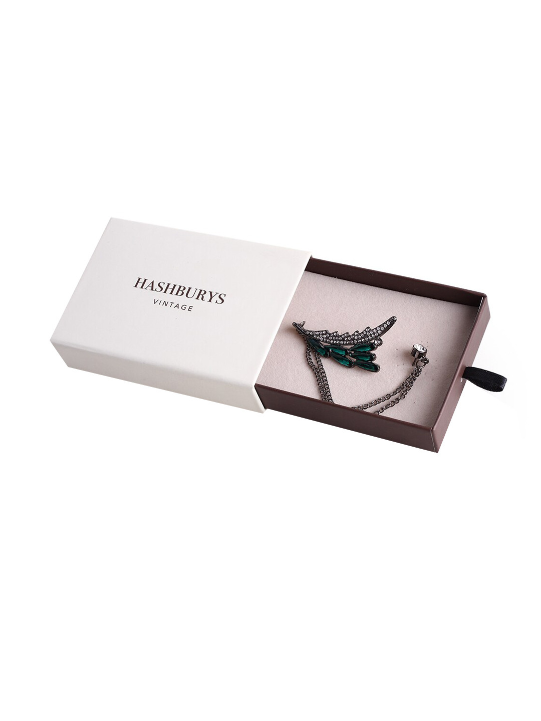 Hashburys Stone-Studded Vintage Chain Brooch