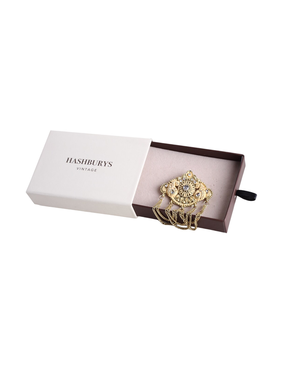 Hashburys Stone-Studded Design Brooch