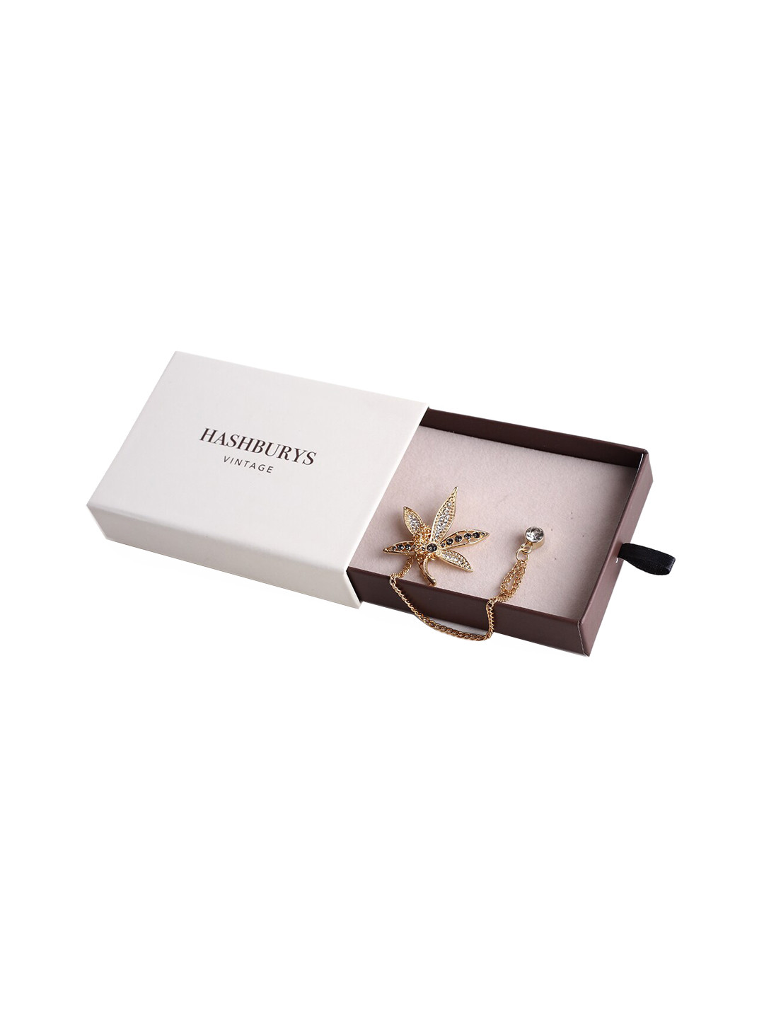 Hashburys Stone-Studded Chain Design Brooch