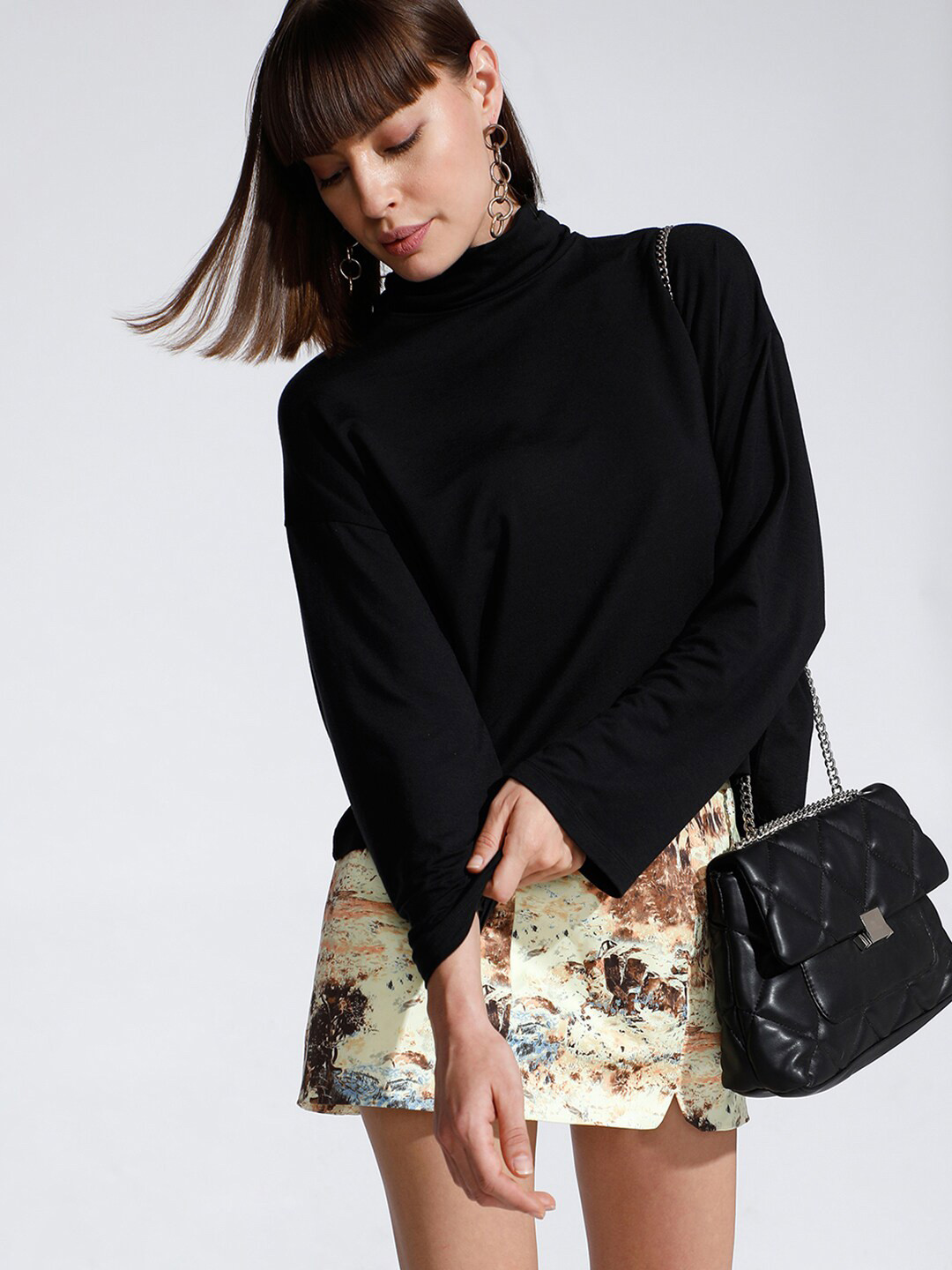 Vero Moda High Neck Long Sleeves Boxy Top