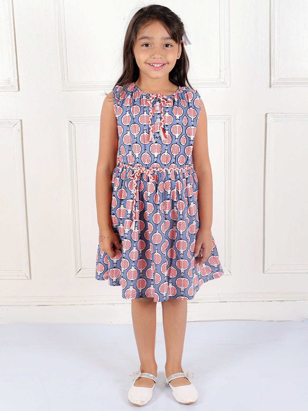 Ka-mee Grey Floral Print Chiffon Fit & Flare Dress