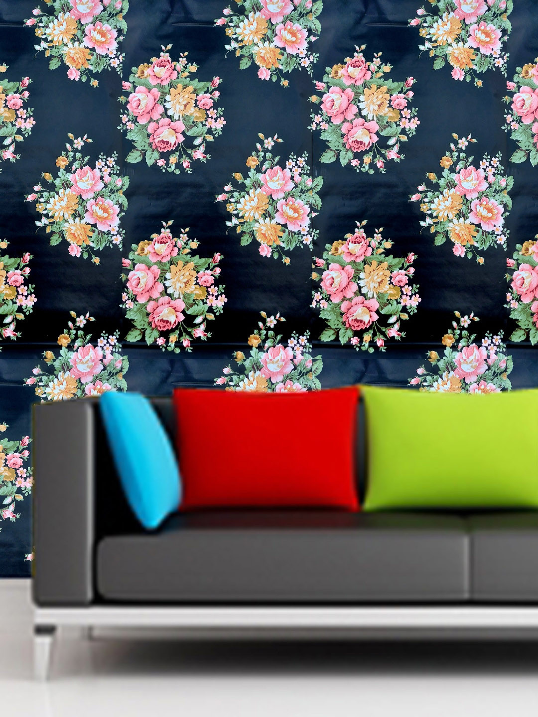 Jaamso Royals Black Floral Peel and Stick Wallpaper