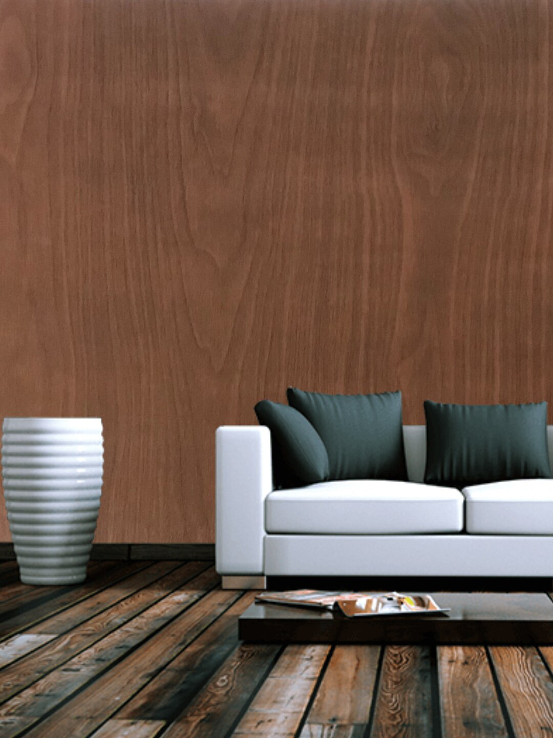 Jaamso Royals Brown Wood Design Self Adhesive & Waterproof Wallpaper