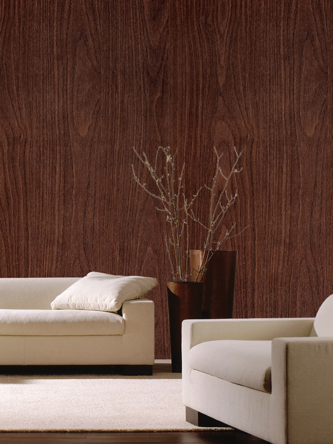 Jaamso Royals Dark Brown Wooden Grain Peel and Stick Self Adhesive Wallpaper