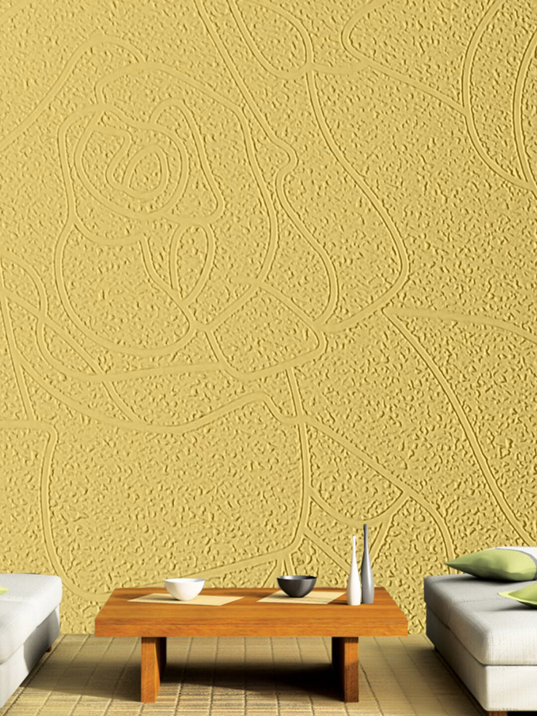 Jaamso Royals Mustard-Yellow Self Adhesive Oil Proof Rust Proof Kitchen Wallpaper