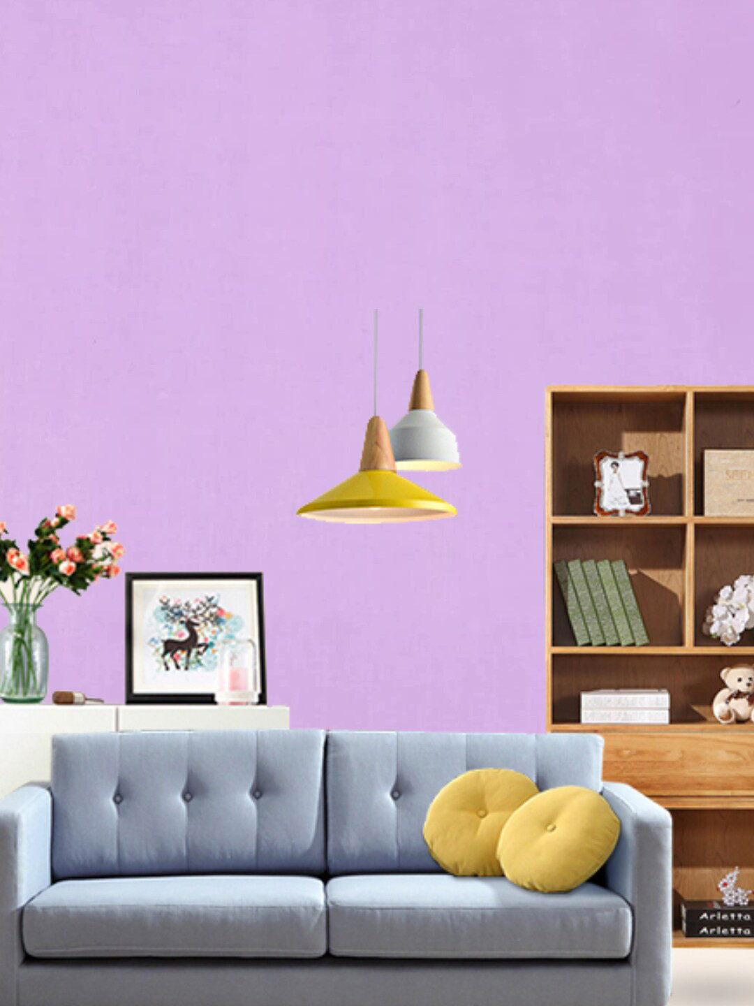 Jaamso Royals Purple Solid Matte Vinyl Self Adhesive Waterproof Wallpaper