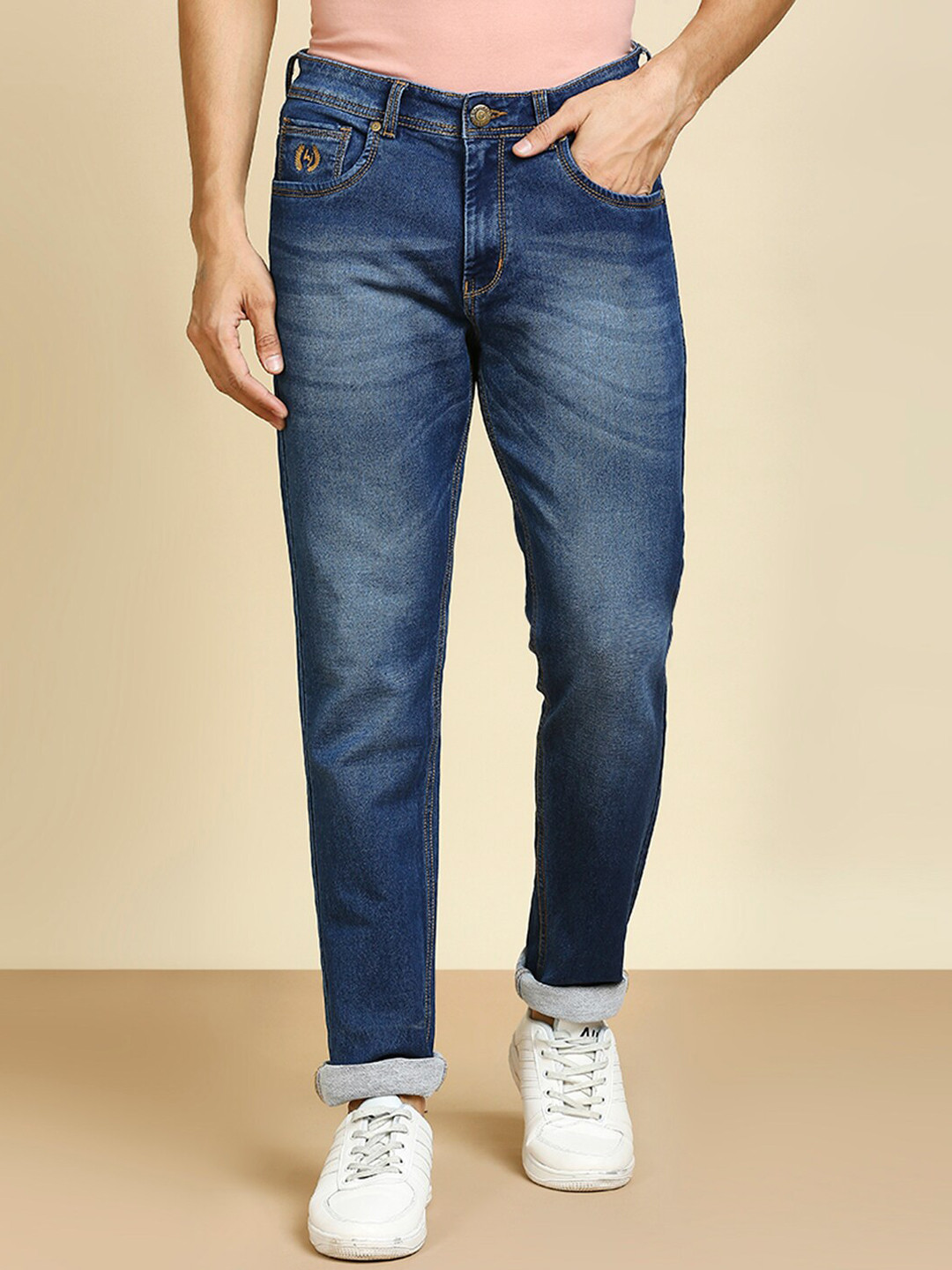 HJ HASASI Men Rehular Fit High-Rise Heavy Fade Jeans