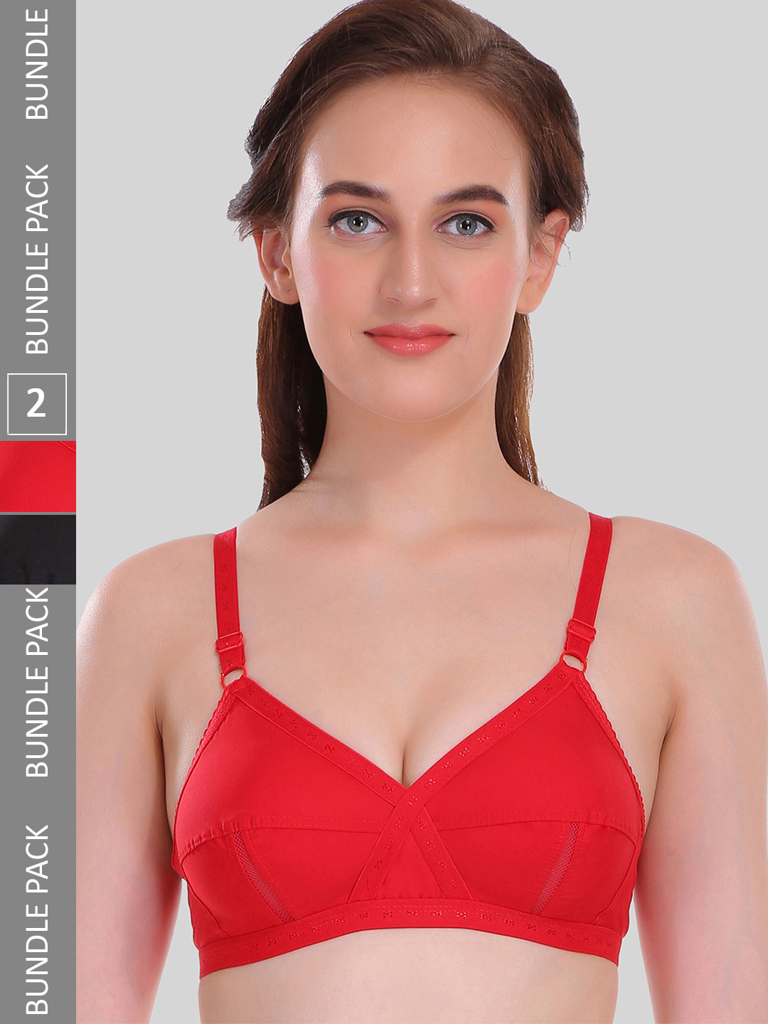 SELFCARE Women Non Padded Soft Cotton Full Coverage Everyday Bra Pack 2 SN1077