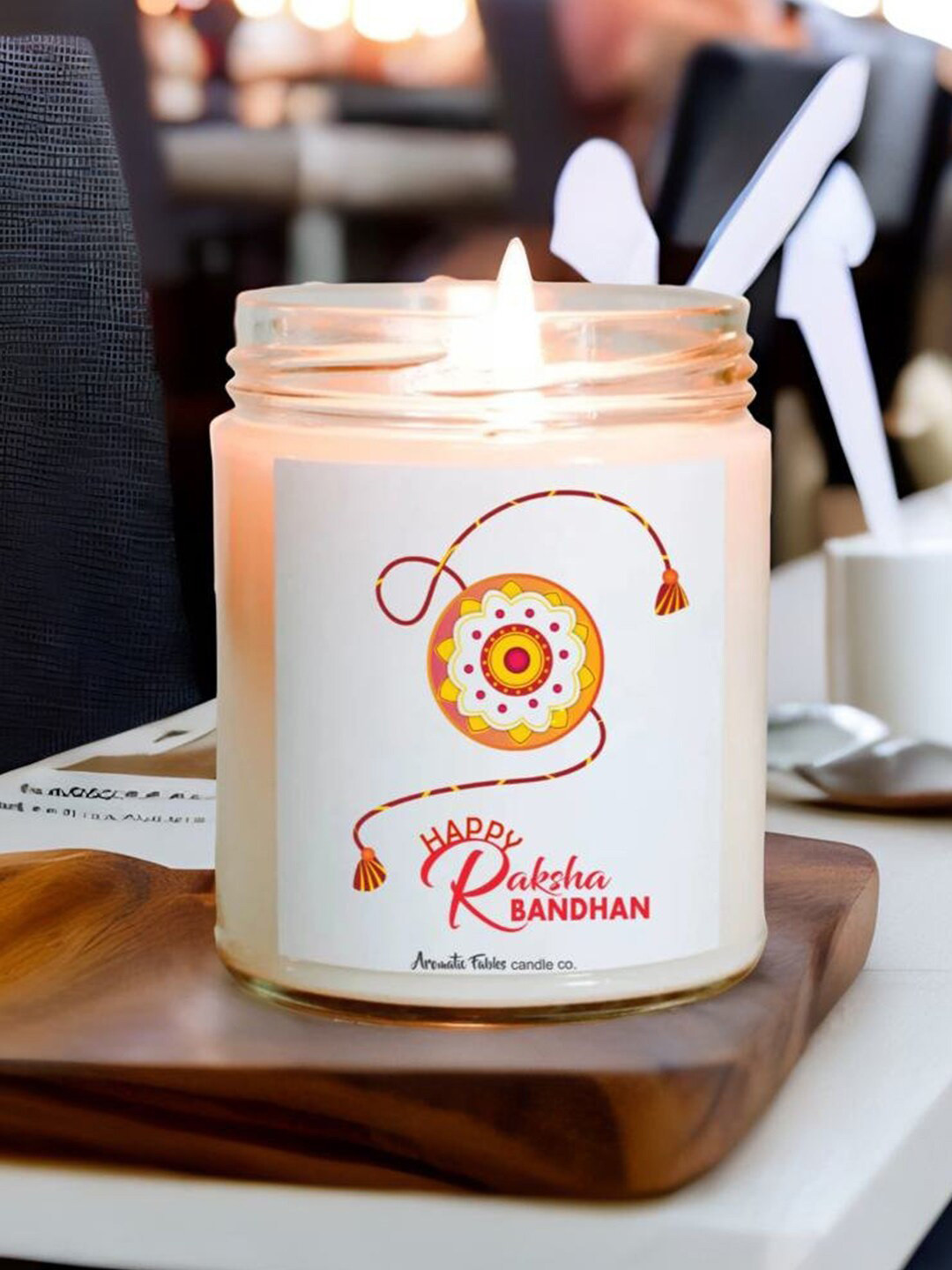 Aromatic Fables Rose Scented Candle With Raksha Bandhan Gift Pack