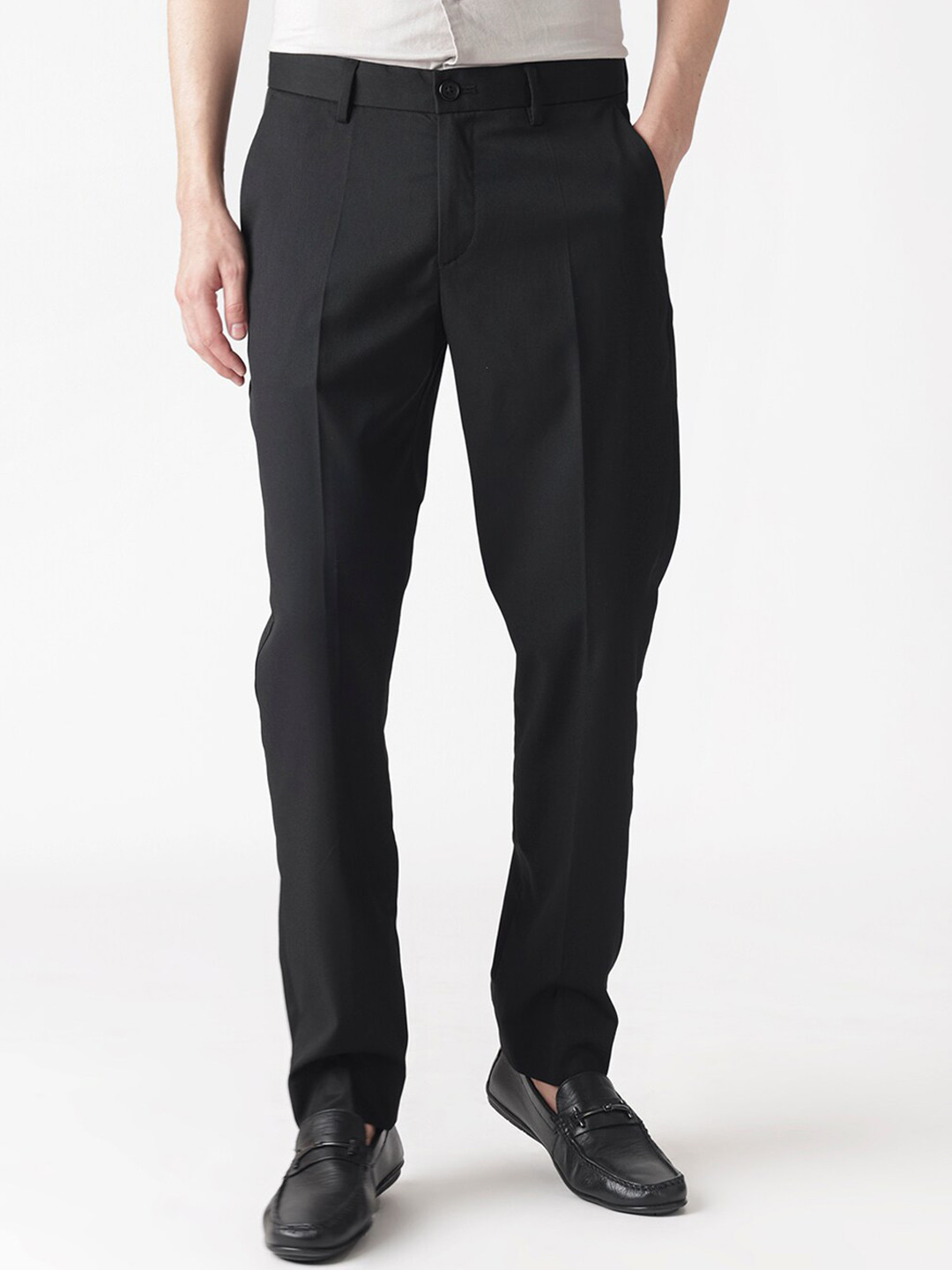 RARE RABBIT Men Chamer Mid-Rise Regular Fit Formal Trouser