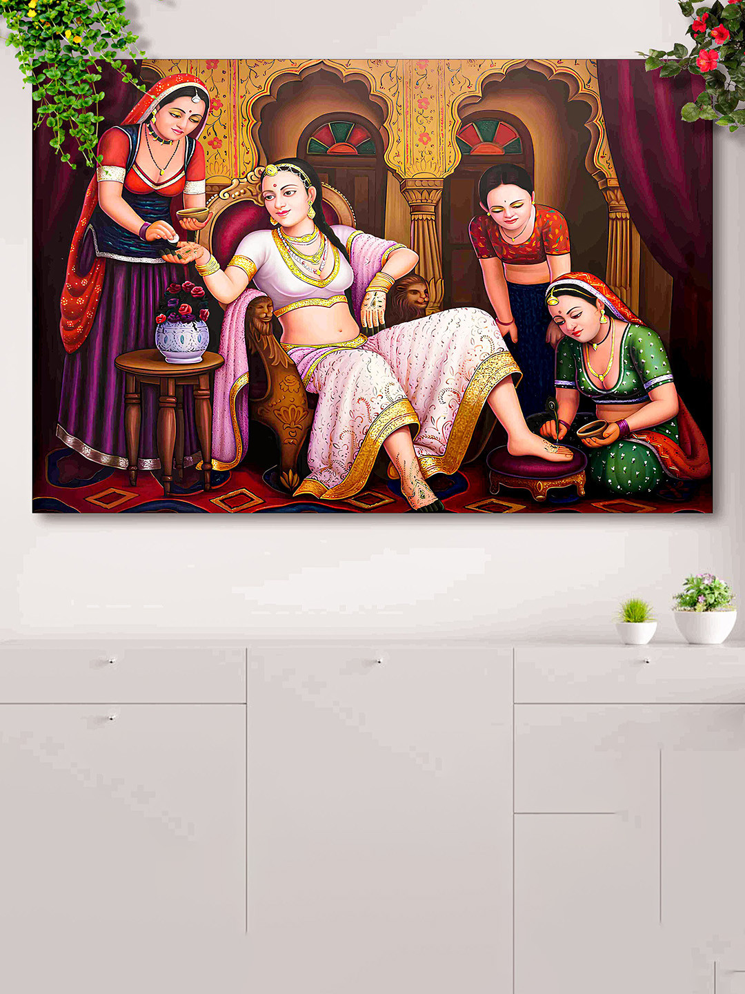 SAF Rajasthani Woman Canvas Wall Rectangle Paintings Wall Art -24 x 36 In
