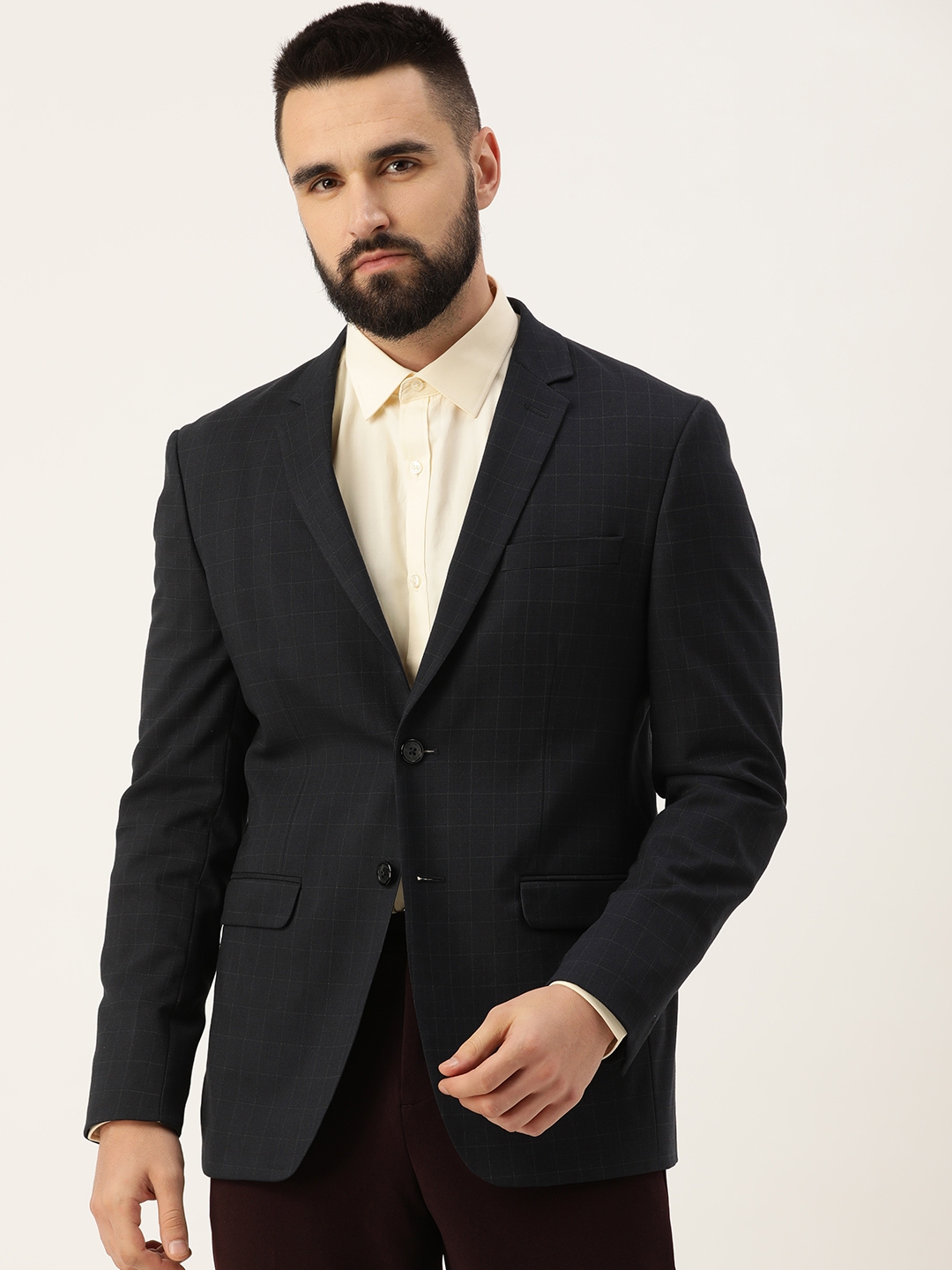 Buy online Navy-blue Solid Formal Blazer from Blazers for Men by Tahvo for  ₹2999 at 40% off