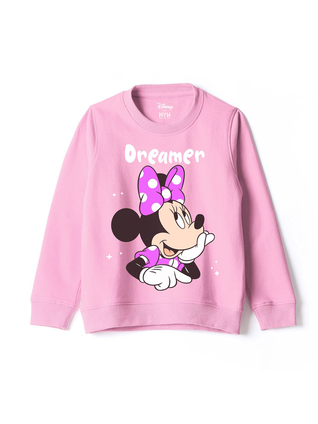 Wear Your Mind Girls Printed Minnie Mouse Pure Cotton Sweatshirt
