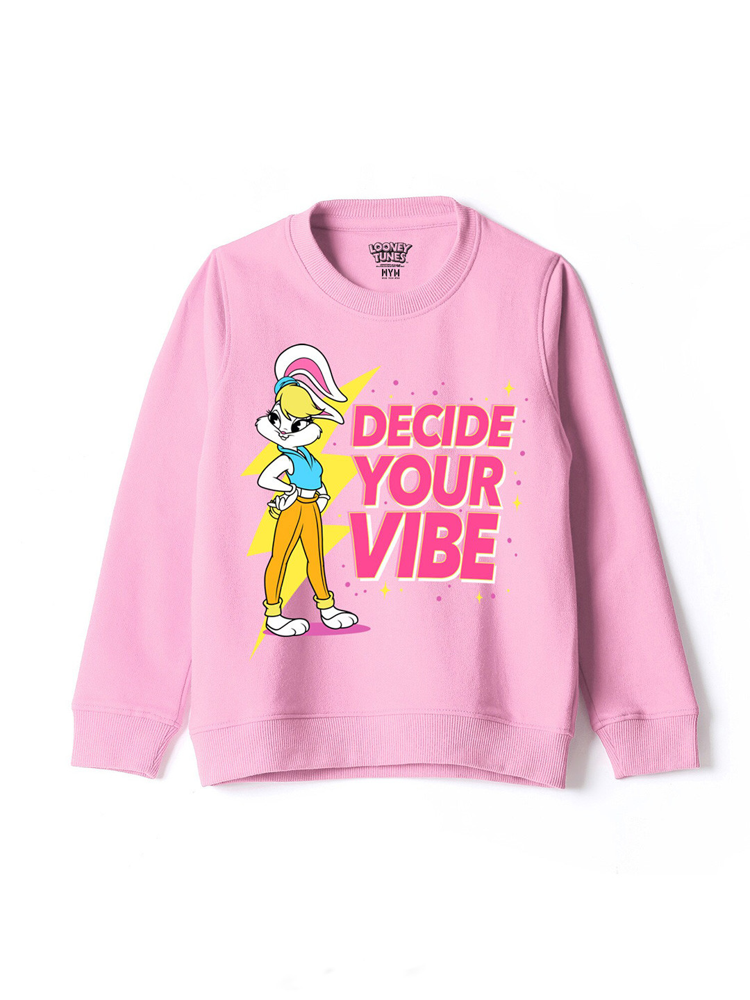 Wear Your Mind Girls Looney Tunes Printed Long Sleeves Pure Cotton Sweatshirt