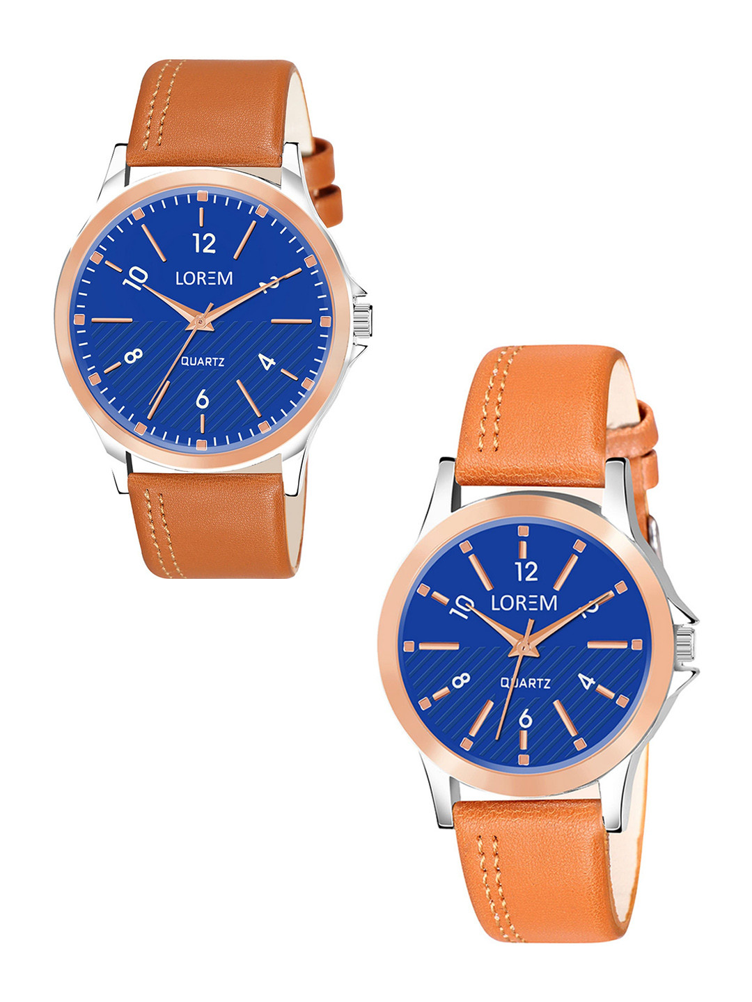 LOREM Unisex Leather Straps Analogue Couple Watch LR95-LR342