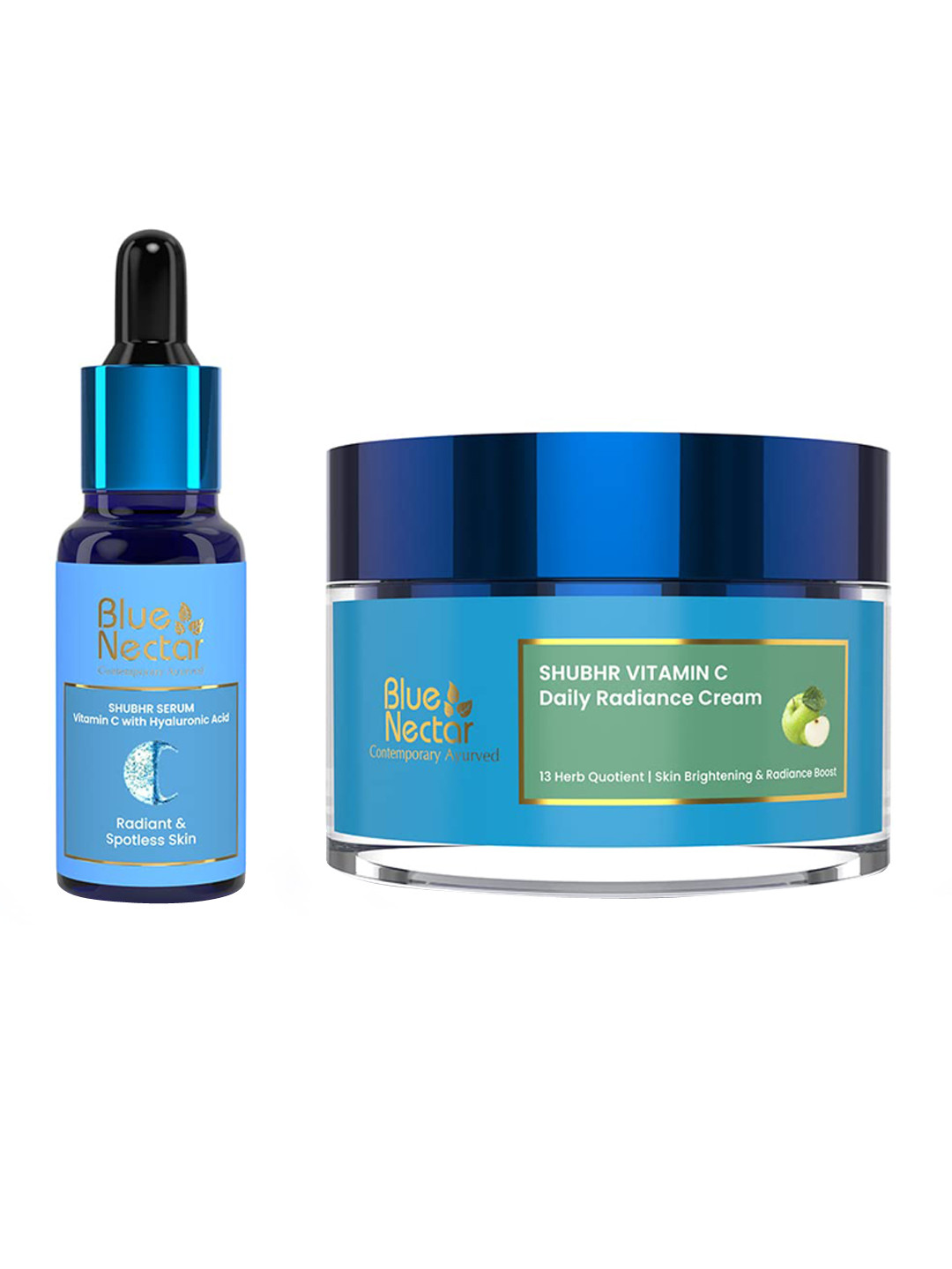 Blue Nectar 2 Hyaluronic Acid Face Serum-30ml & Natural Vitamin C Face Moisturizer-50gm