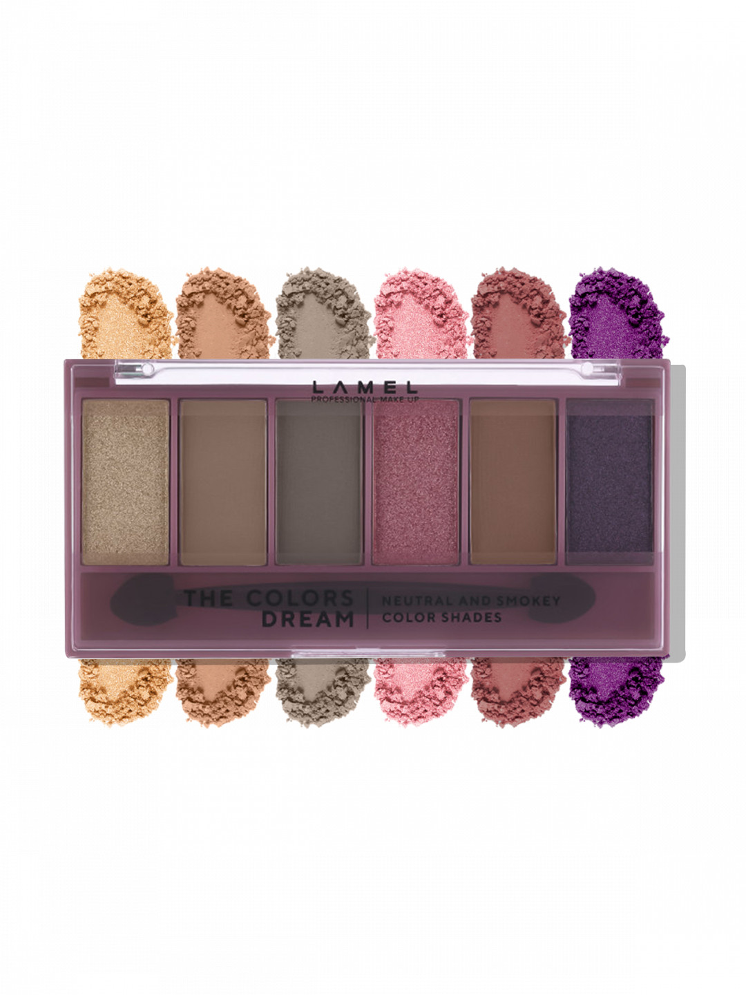 LAMEL The Colors Dream Neutral & Smokey 6 Shades Eyeshadow Palette 10.2g - Warm Nude 404