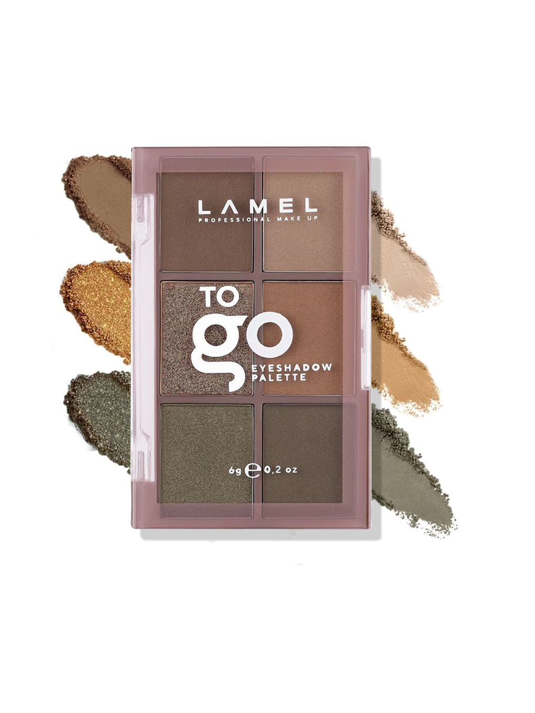 LAMEL Highly Pigmented 6 Shades Matte & Shimmer To Go Eyeshadow Palette 6g- Cold Brown 403