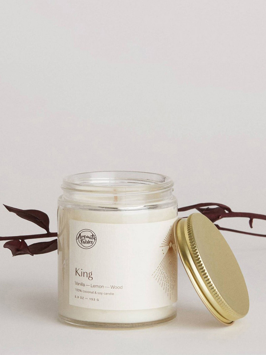 Aromatic Fables King Glass Jar 1 Wick Vanilla, Lemon and Wood Solid Square Regular Candles