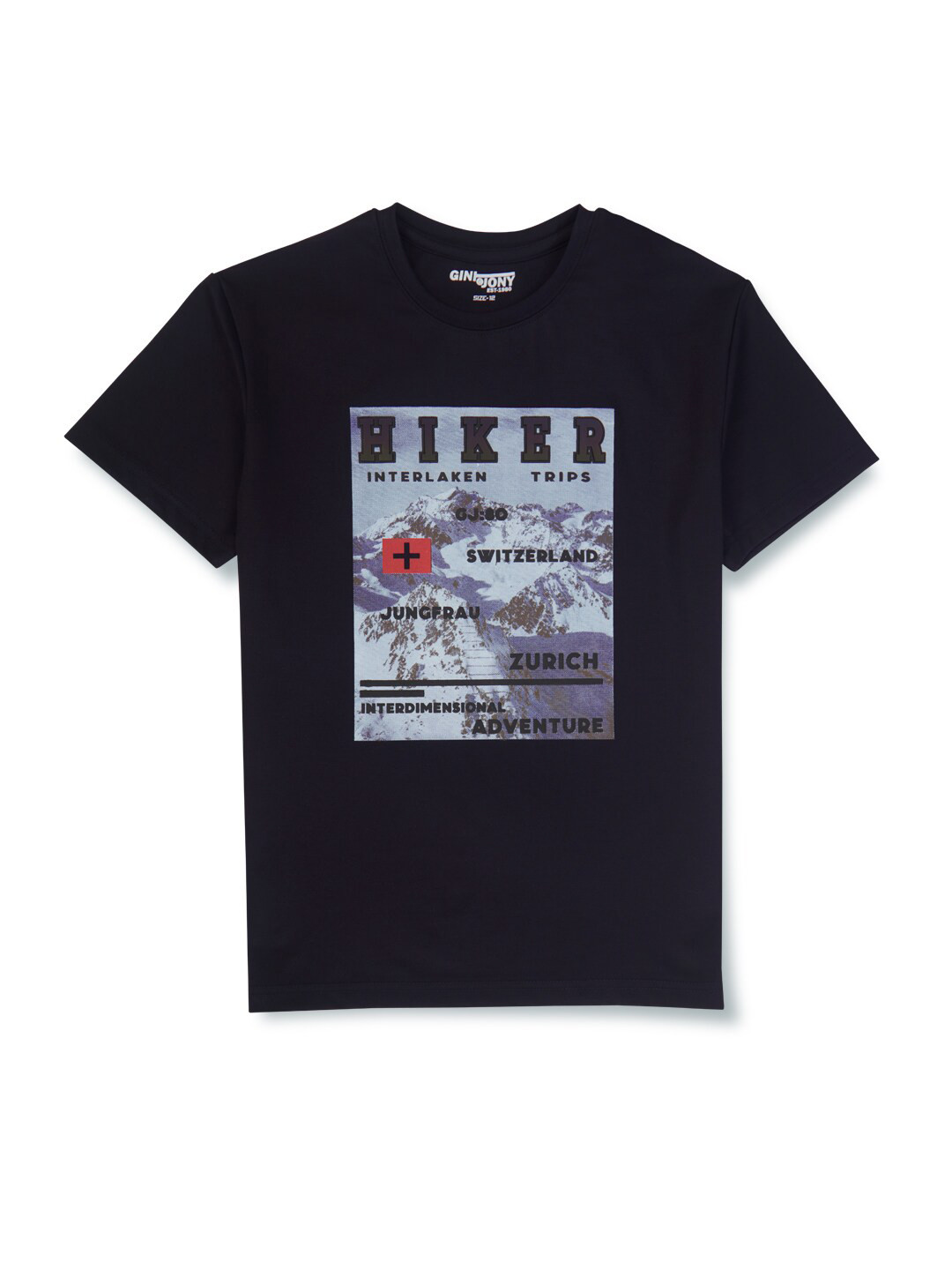 Gini and Jony Boys People & Places Printed Round Neck Cotton Regular Fit T-shirt