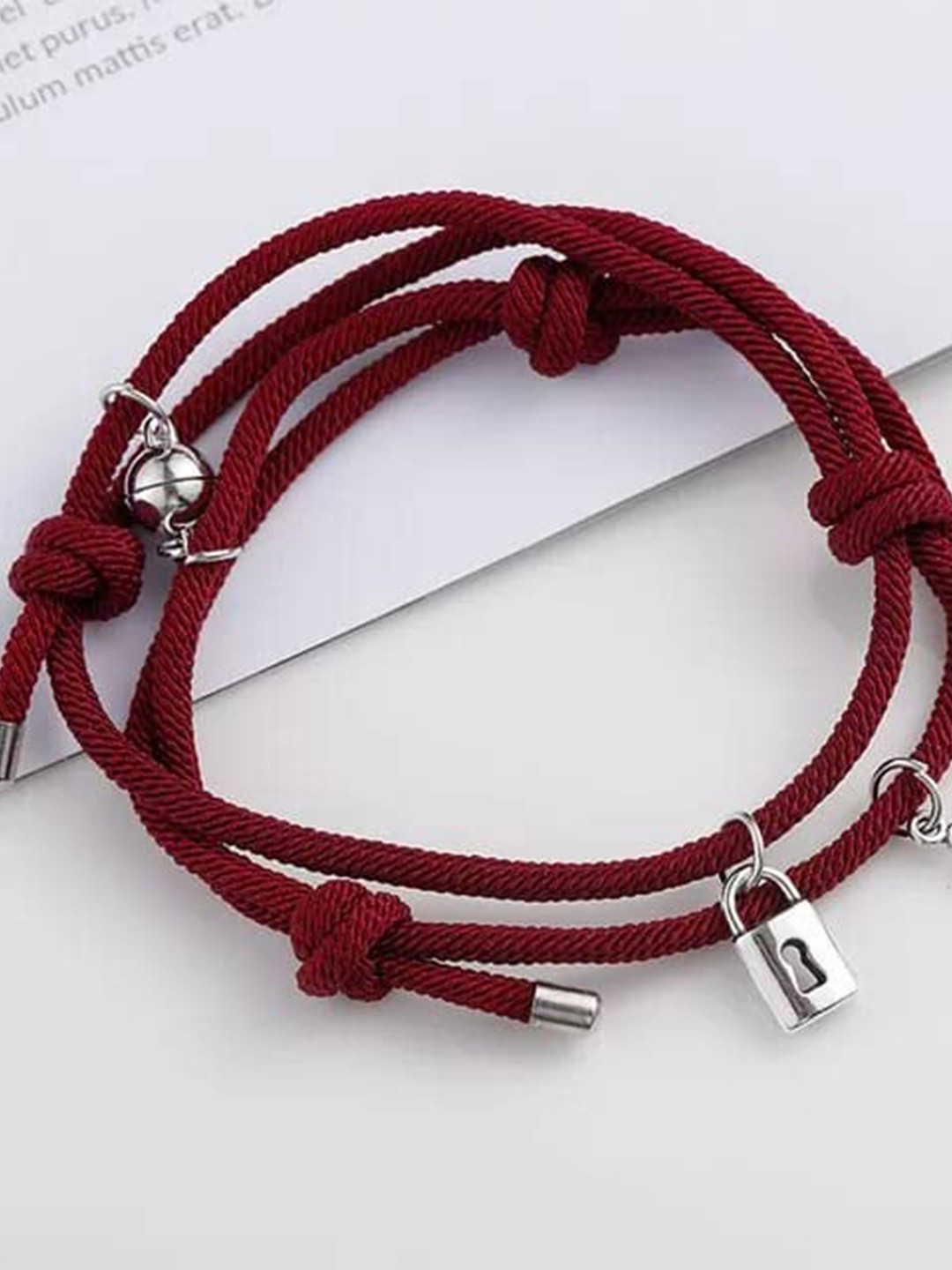 KRYSTALZ Unisex Set Of 2 Charm Couples Bracelet