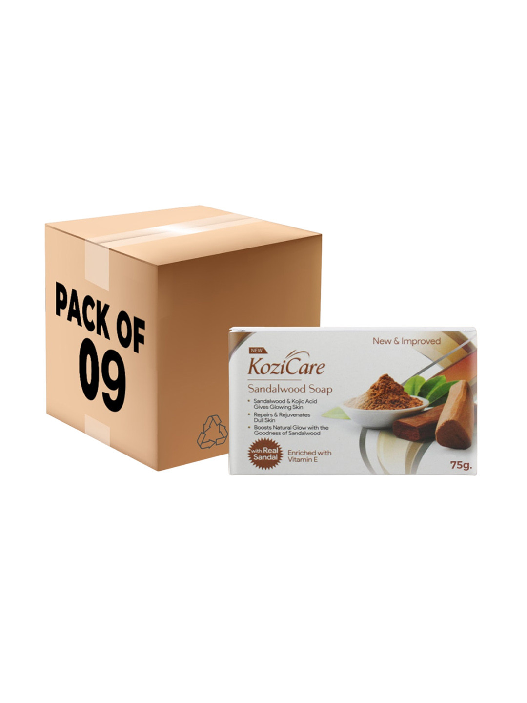 Kozicare Pack Of 9 Sandalwood Bath Soap -75gm