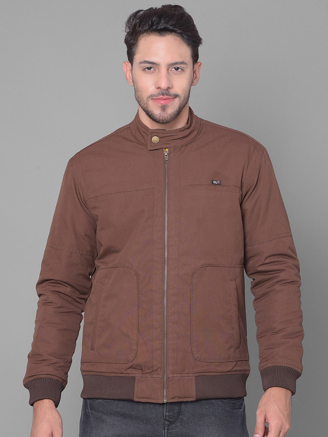 Canary London Stand Collar Cotton Bomber Jacket
