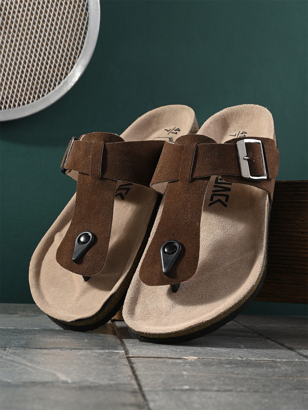 Afrojack Men Buckled Leather Sandals