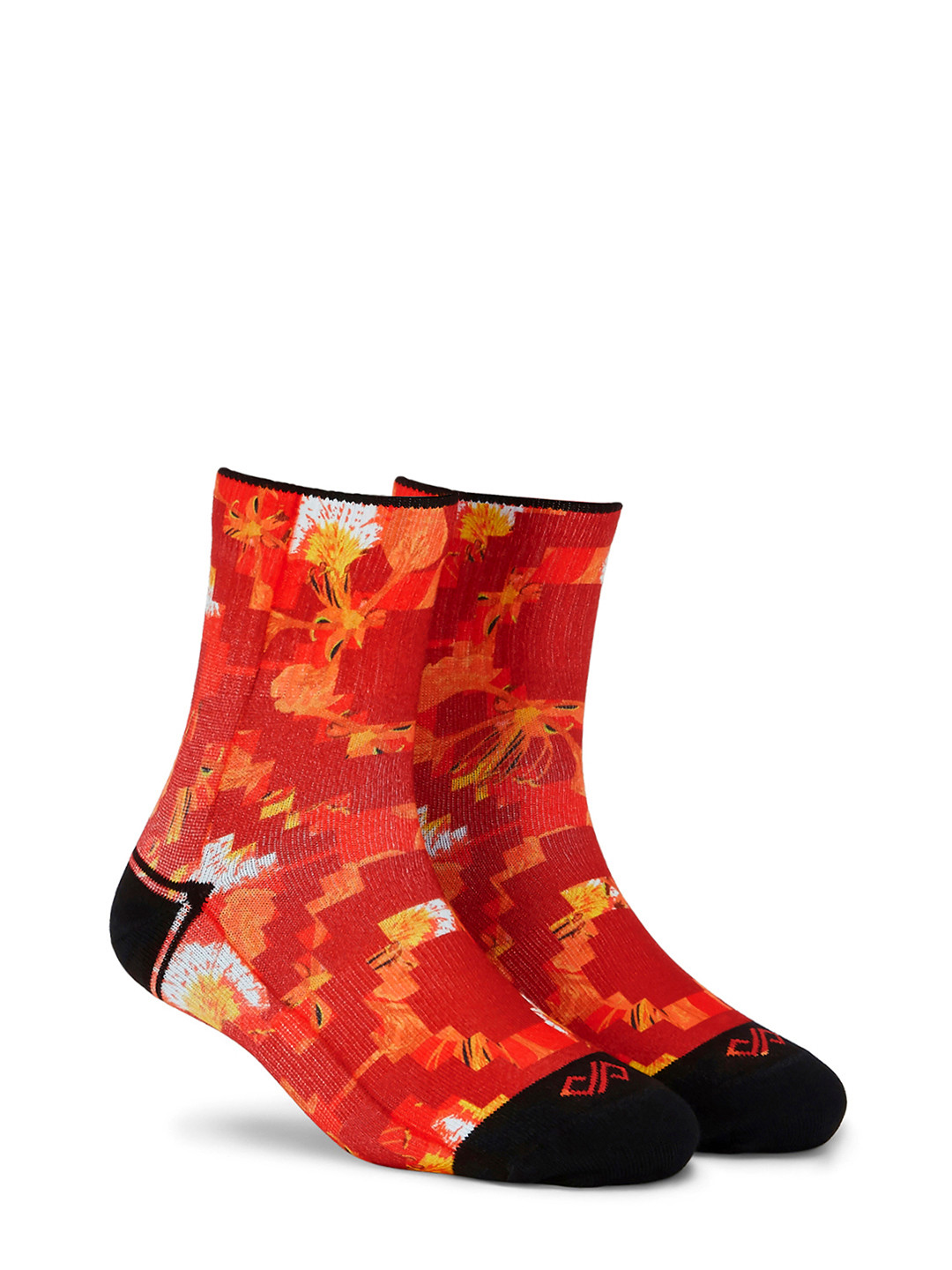 Dynamocks Unisex Red Poinciana Passion Quarter Ankle Length Socks