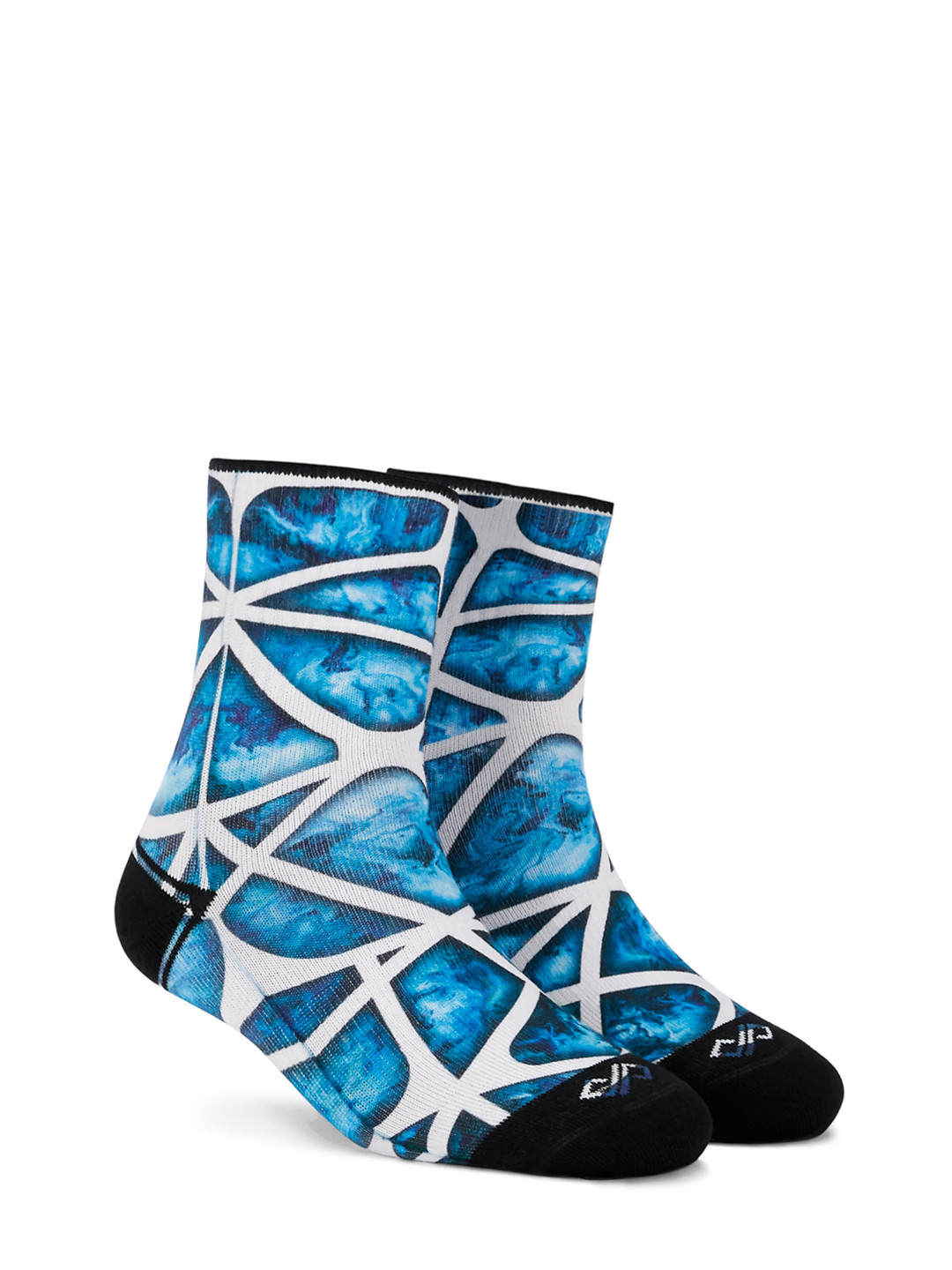Dynamocks Unisex Blue & White Aqua Celestia Quarter Ankle Length Socks