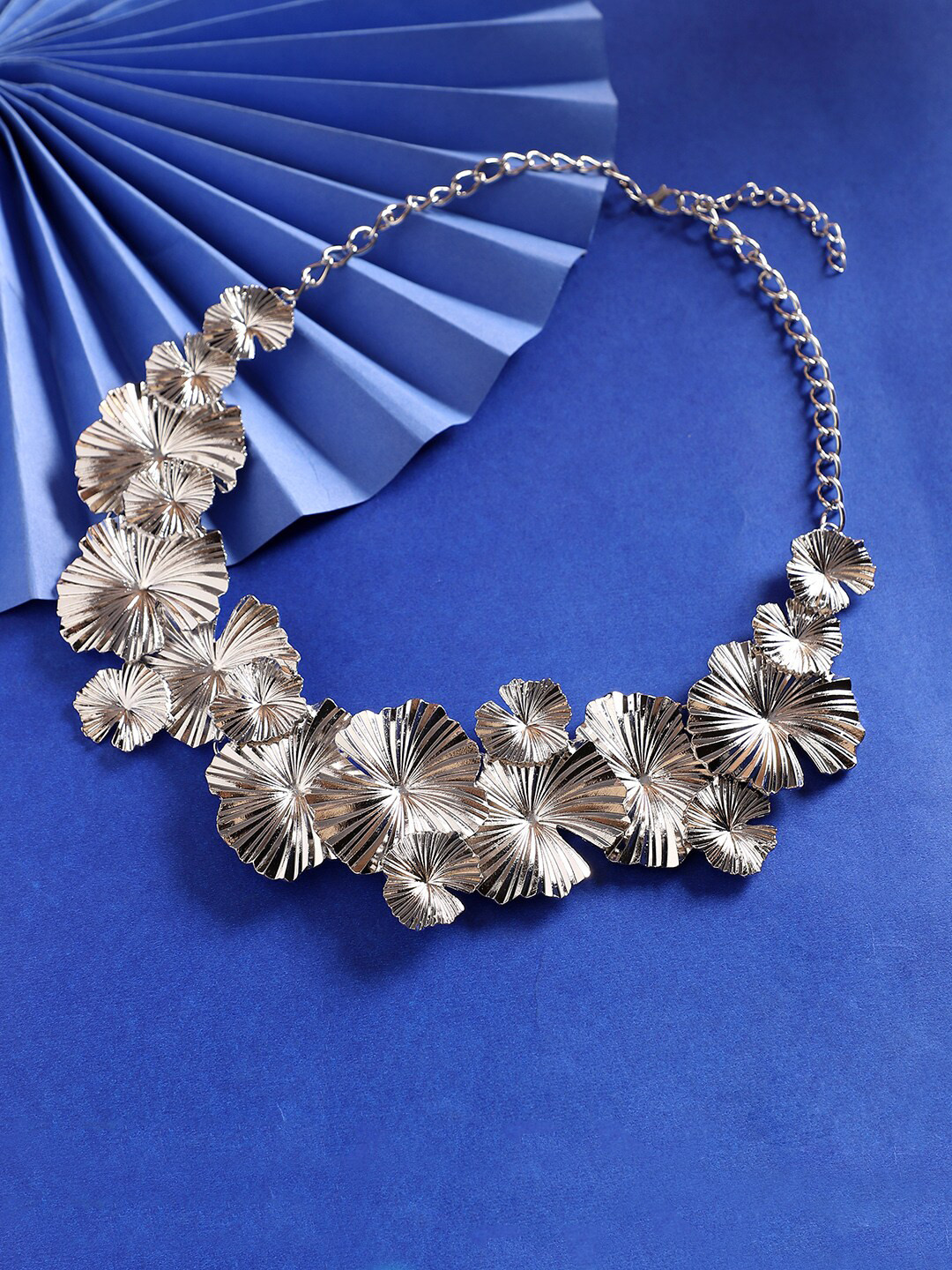 SOHI Statement Textured Abstract Necklace