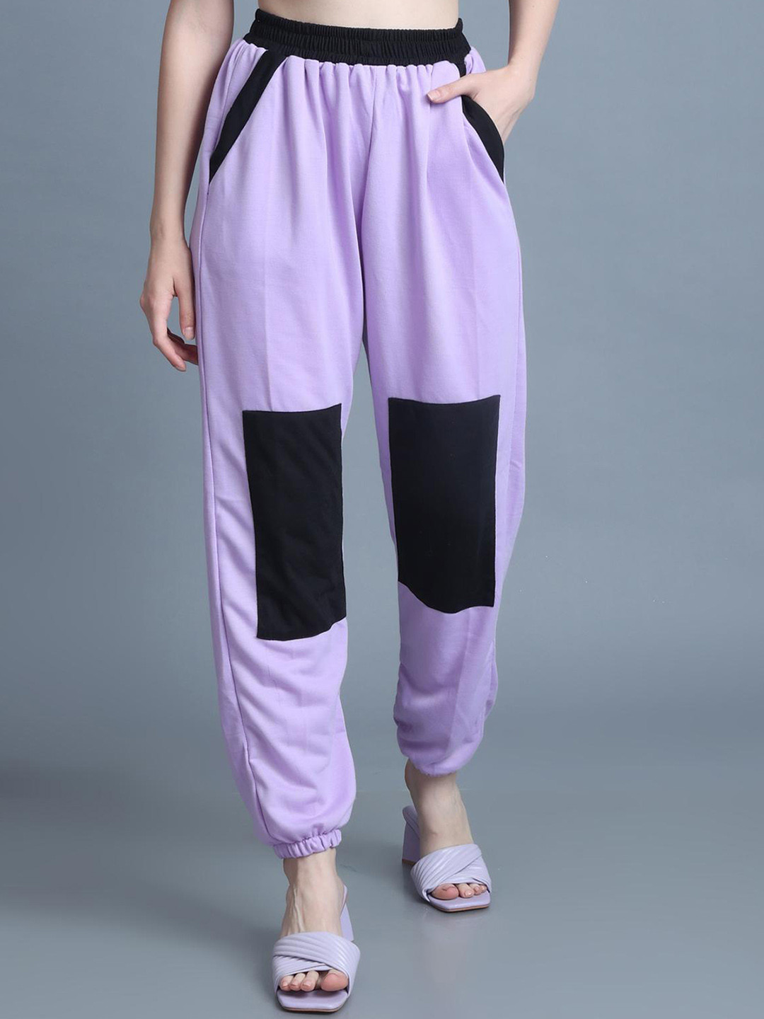 The Dance Bible Women Colourblocked Relaxed Fit Cotton Joggers