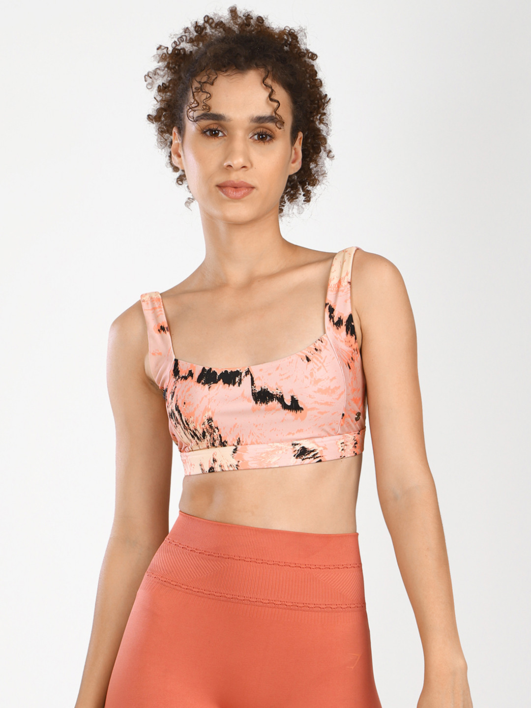 Gymshark Abstract Print Workout Bra - Full Coverage Lightly Padded