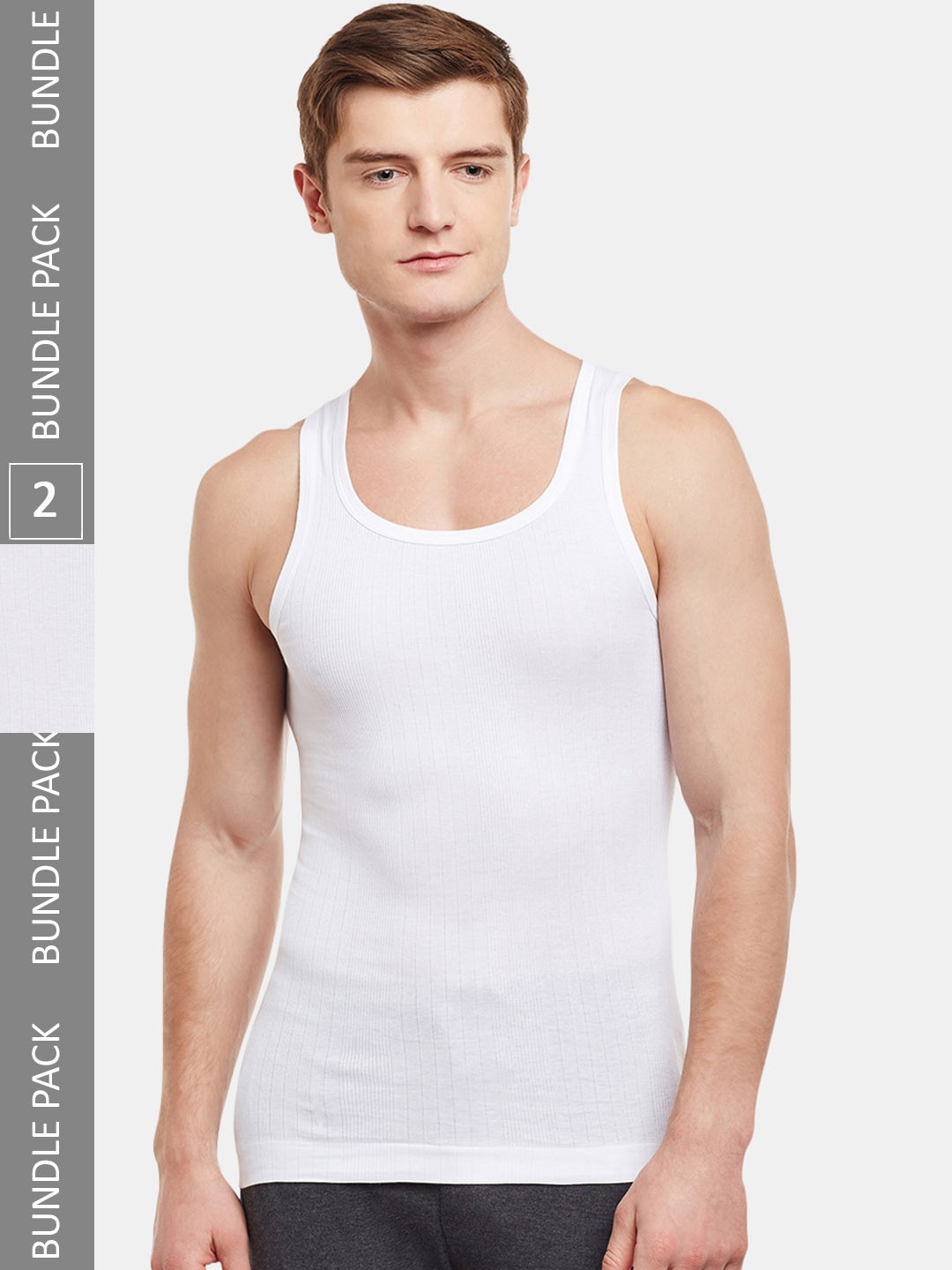 BODYX Pack Of 2 Sleeveless Innerwear Vests BX205-W-PO2-80