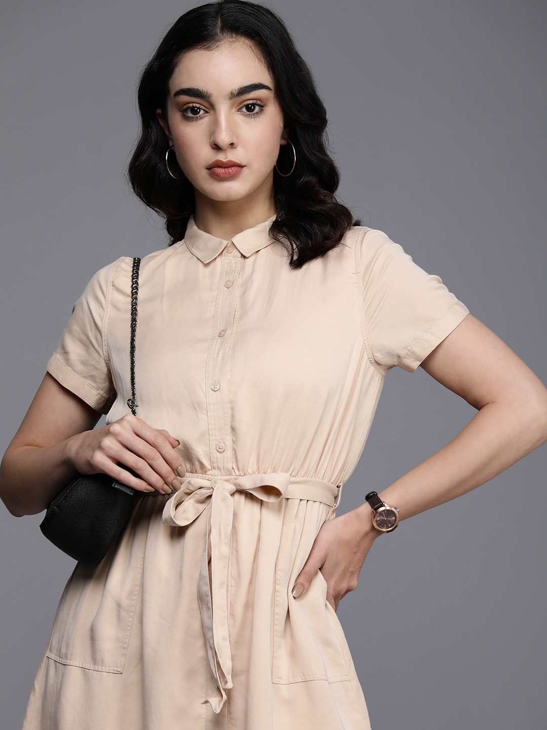 Allen Solly Woman Shirt Dress with Belt