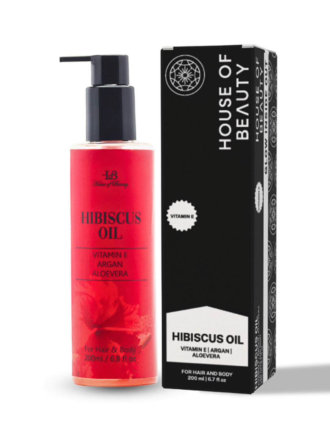 House of Beauty Hibiscus Oil for Hair & Body with Vit E+Argan+Aloevera - 200 ml