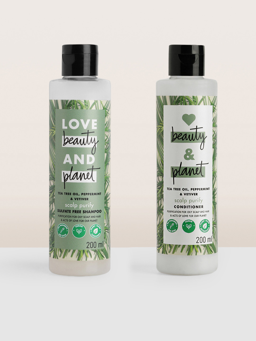Love Beauty & Planet Scalp Purify Tea Tree Oil Shampoo with Conditioner - 200ml each