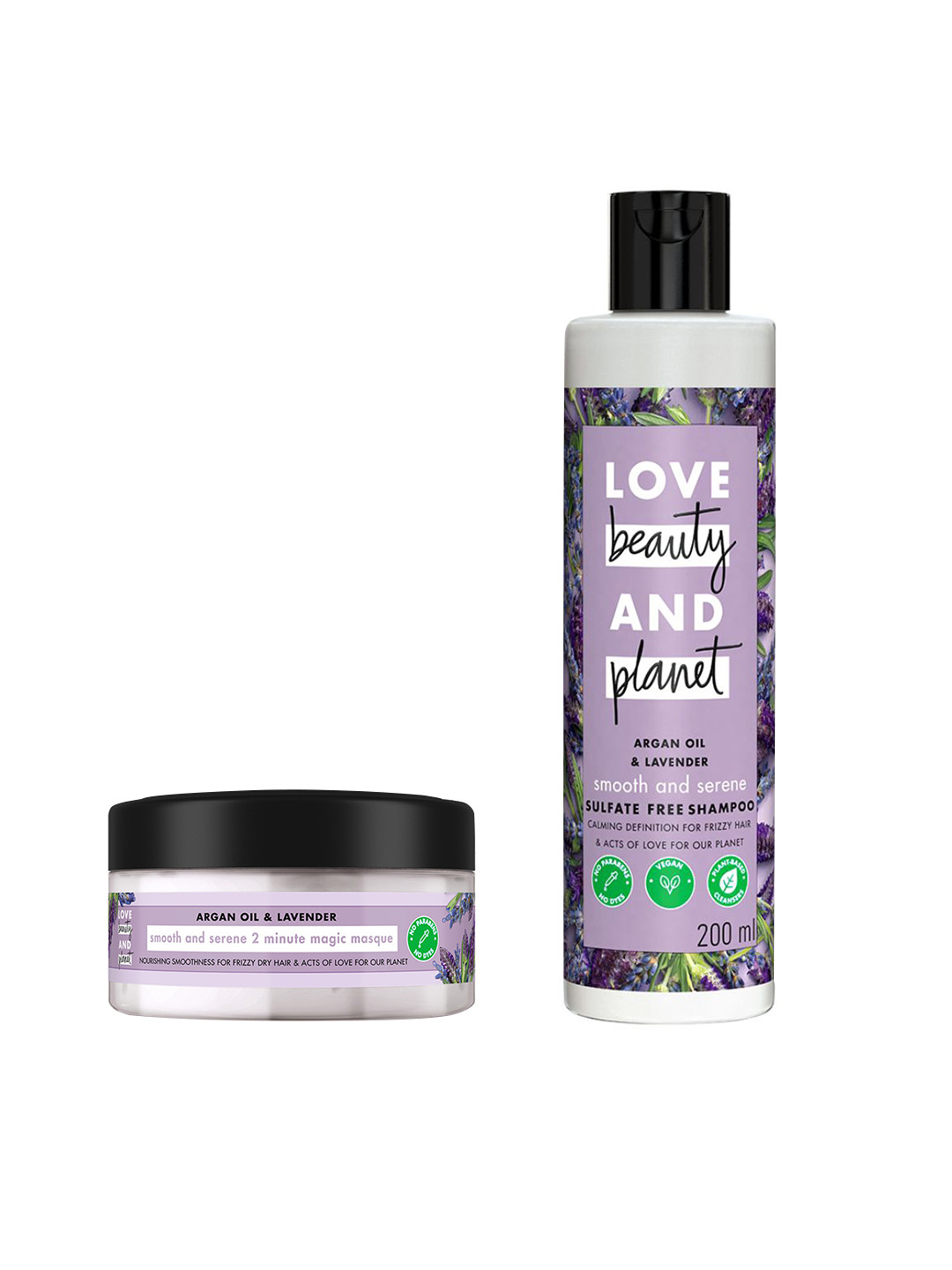 Love Beauty & Planet Smooth & Serene Argan Oil Shampoo with Hair Mask - 200ml each