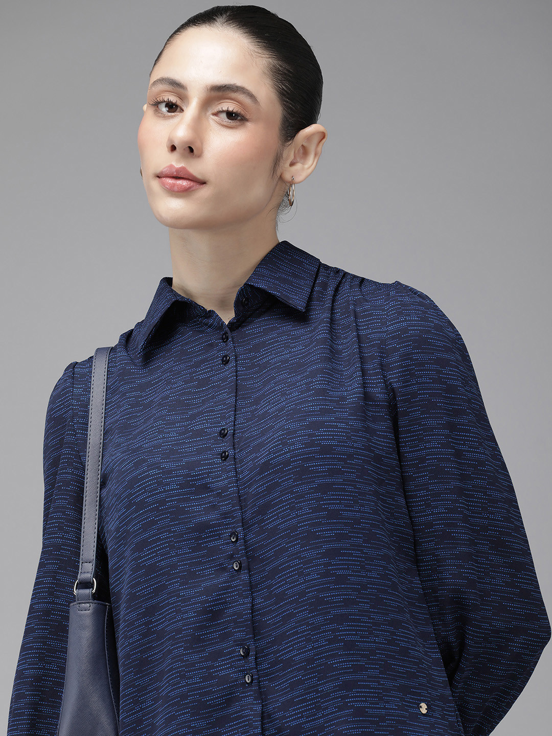 Van Heusen Woman Women Self Design Opaque Casual Shirt