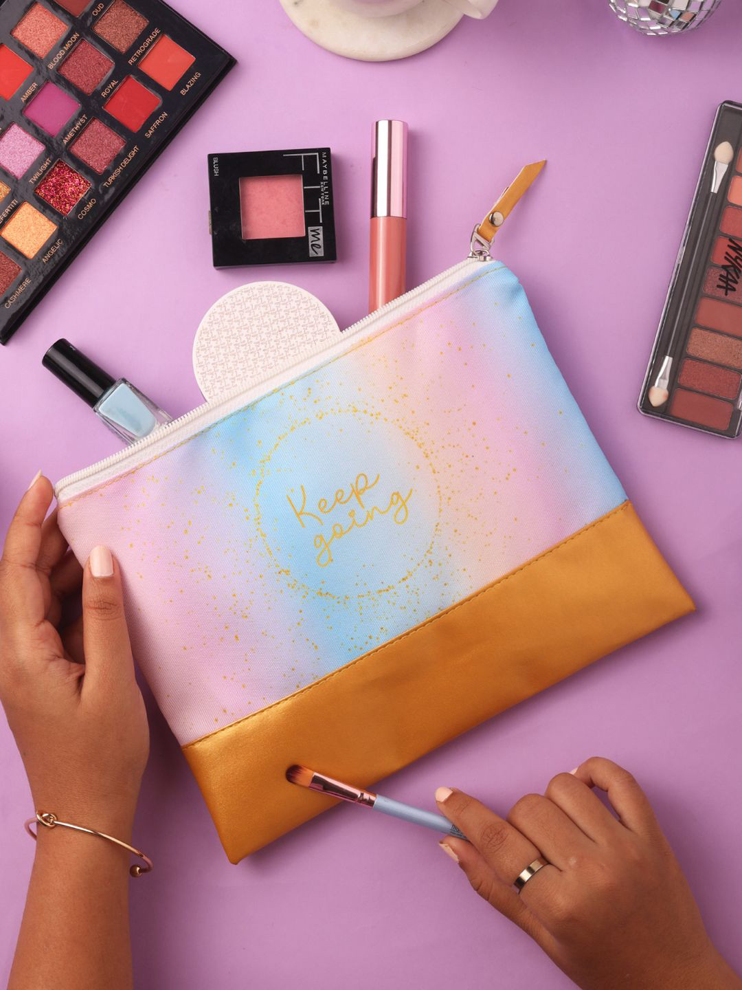 Doodle Multifunctional Keep Going Printed Cosmetic Pouch